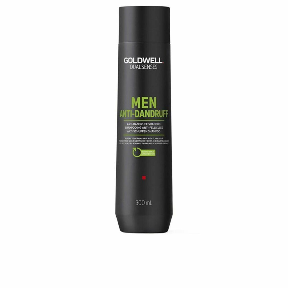 Flacone nero Goldwell Dualsenses Men Shampoo Antiforfora. Testo: Shampoo antiforfora. 300ml.