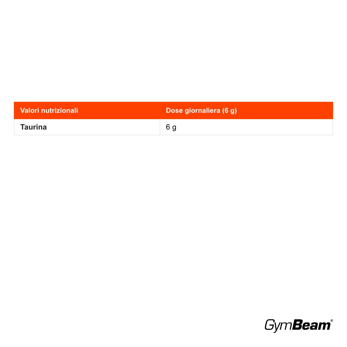 GymBeam Taurina amminoacido non essenziale 100% puro, Bez Prichute