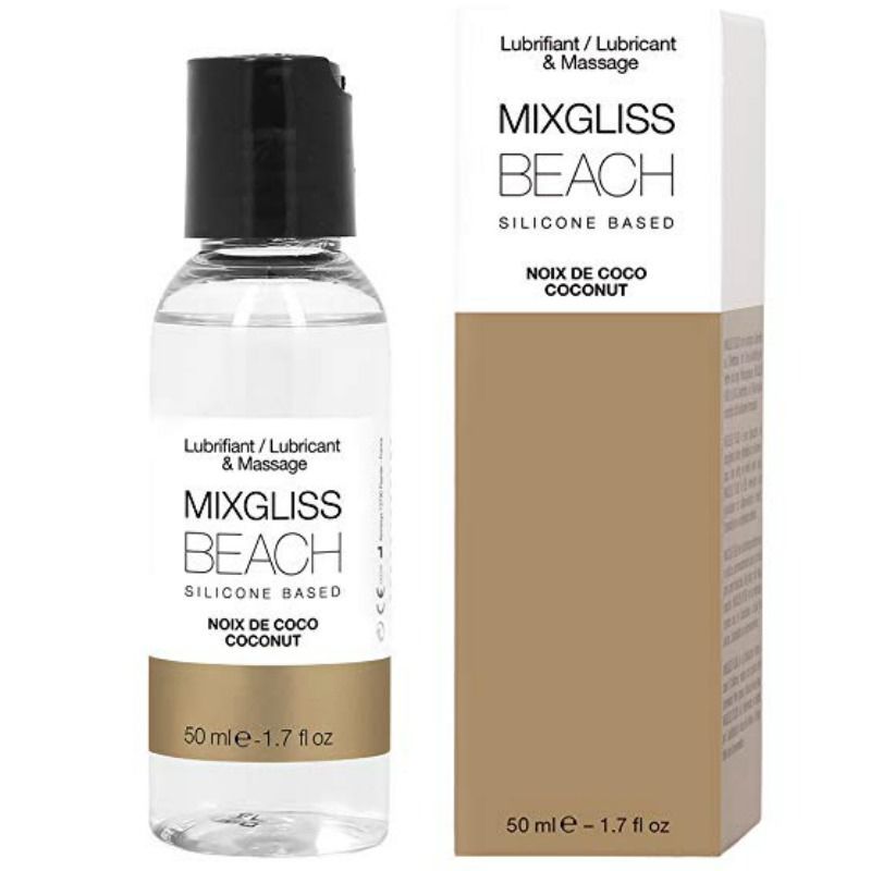 Lubrificante a base di silicone in flacone e scatola, 50 ml, al profumo di cocco.