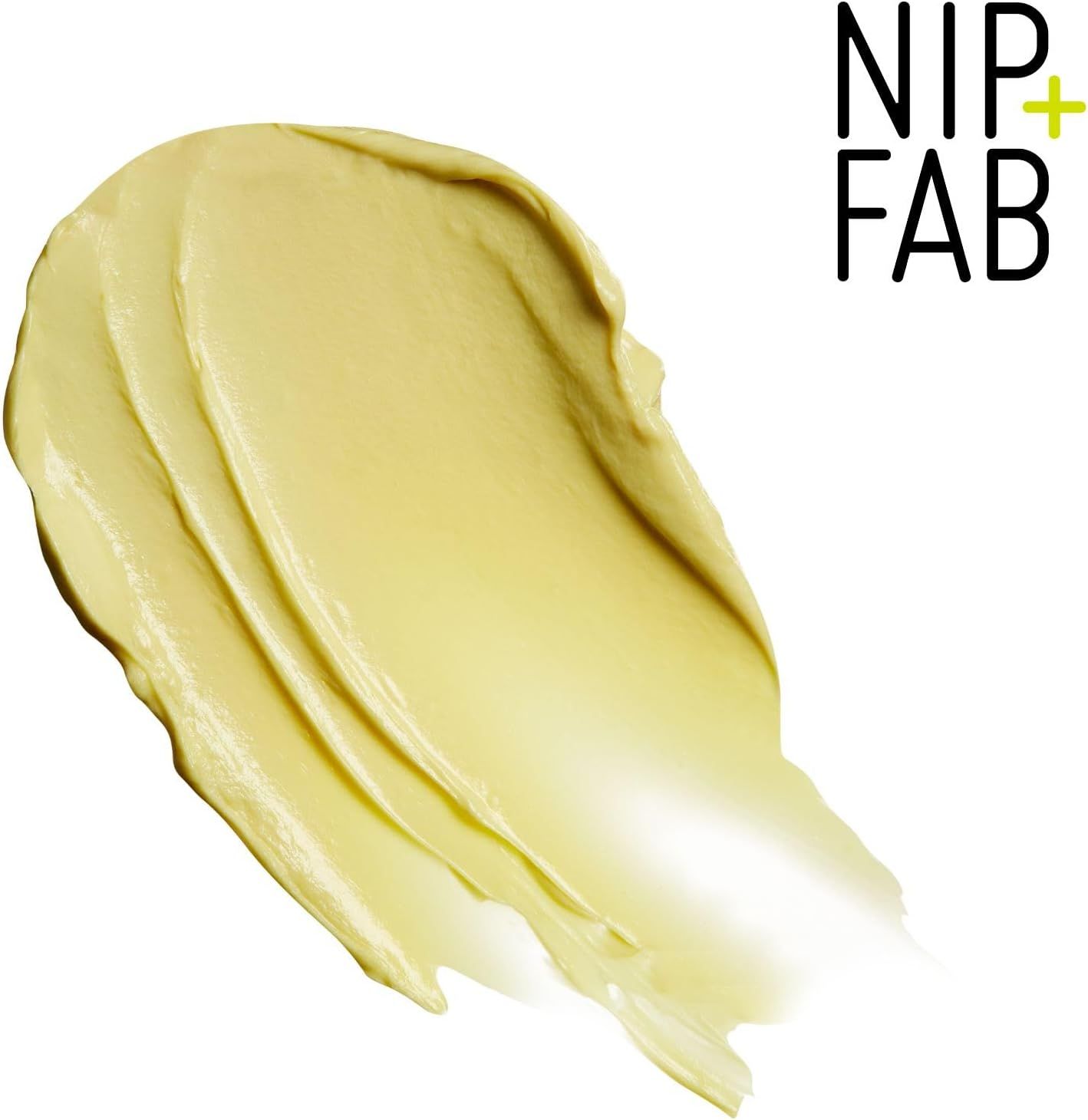 Maschera gialla su sfondo bianco. Logo: NIP+FAB.