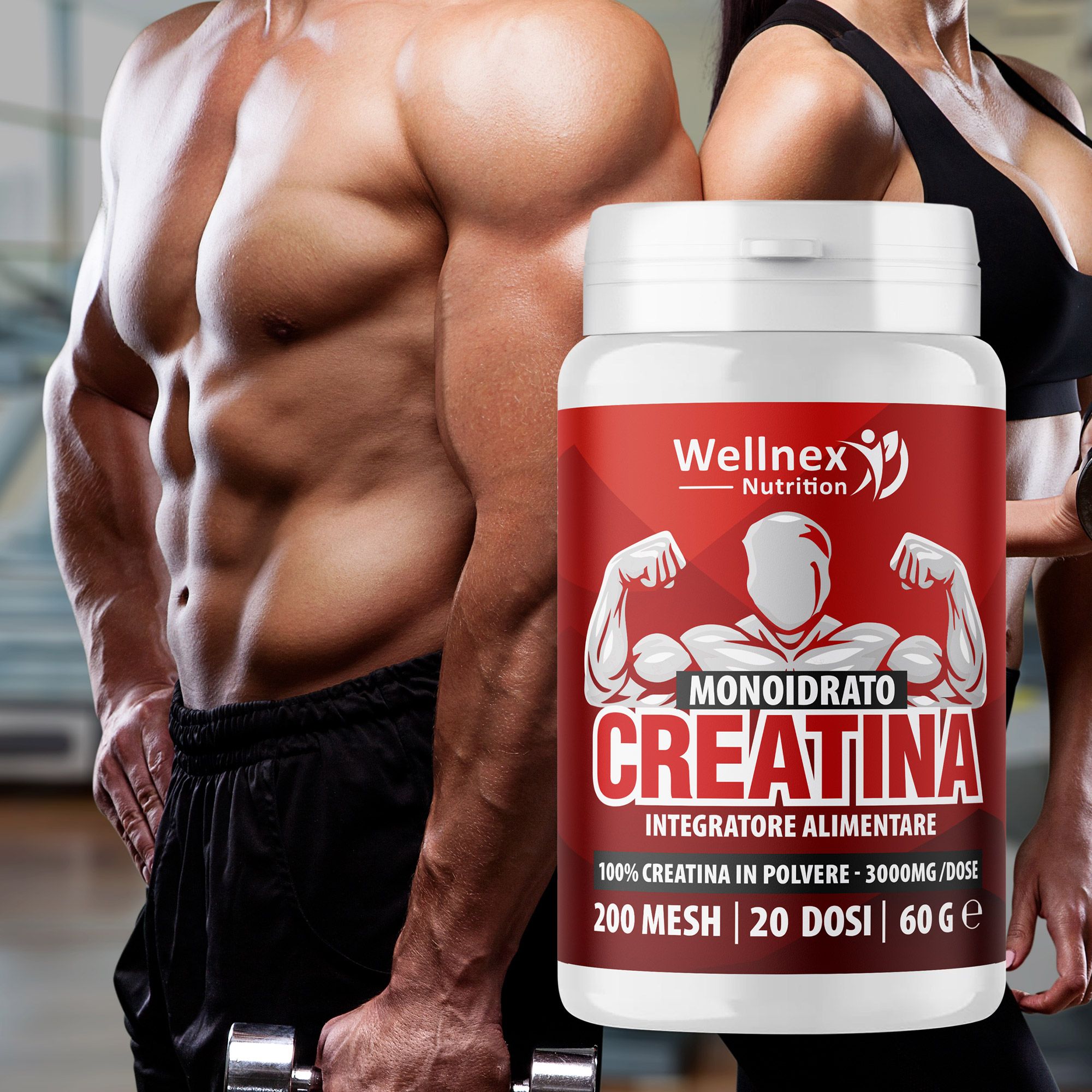 Wellnex Nutrition - Creatina Monoidrato Micronizzata | Pura in Polvere | 200 Mesh