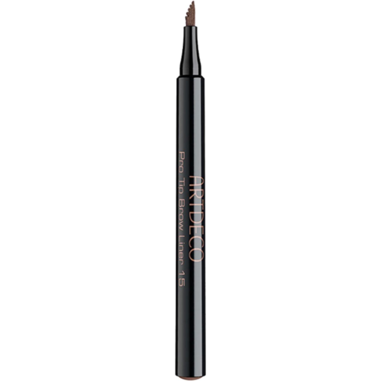 Artdeco Pro Tip Brow Liner marrone. Penna nera con scritta. Punta con peli fini.