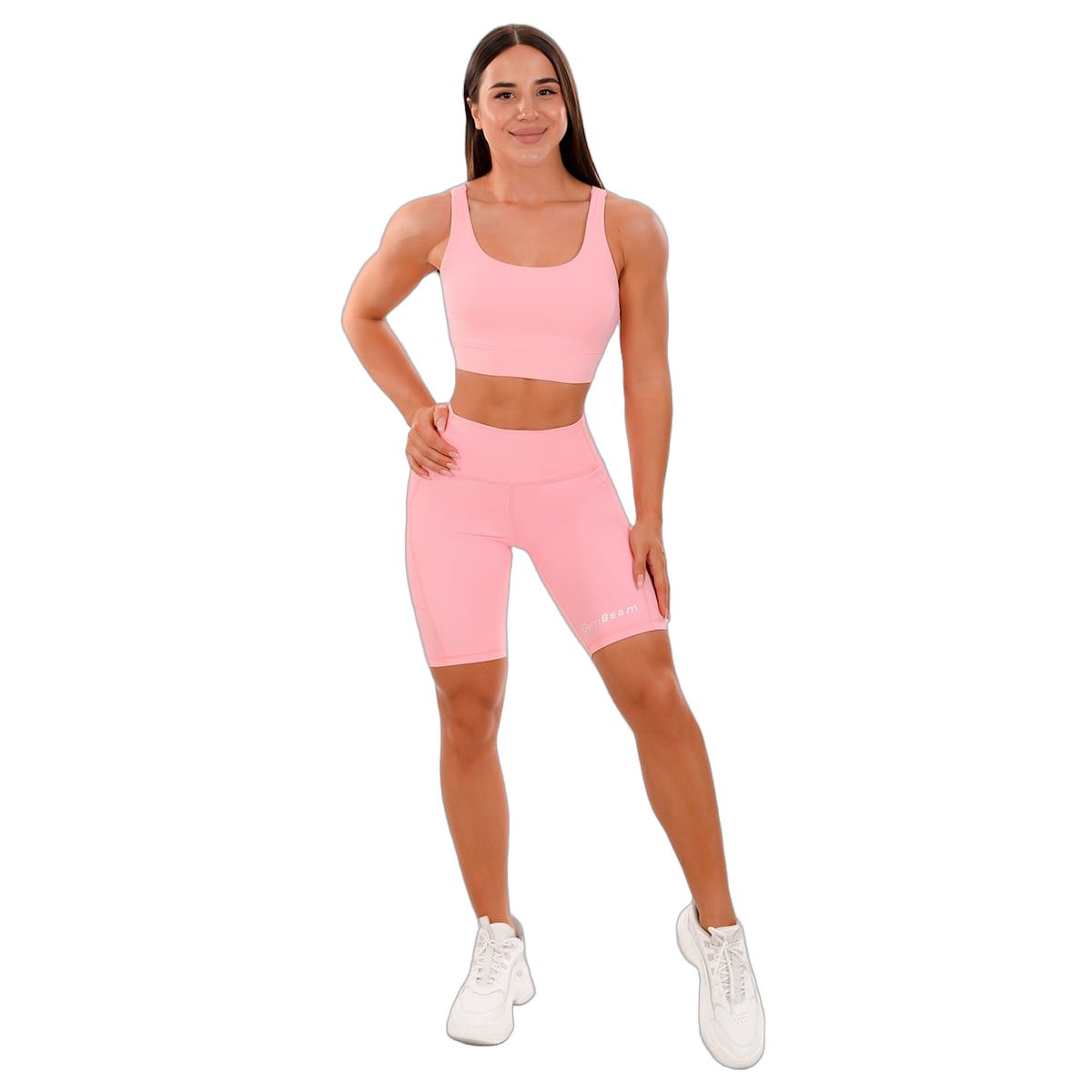 GymBeam Pantaloncini biker donna vita alta slim Pink