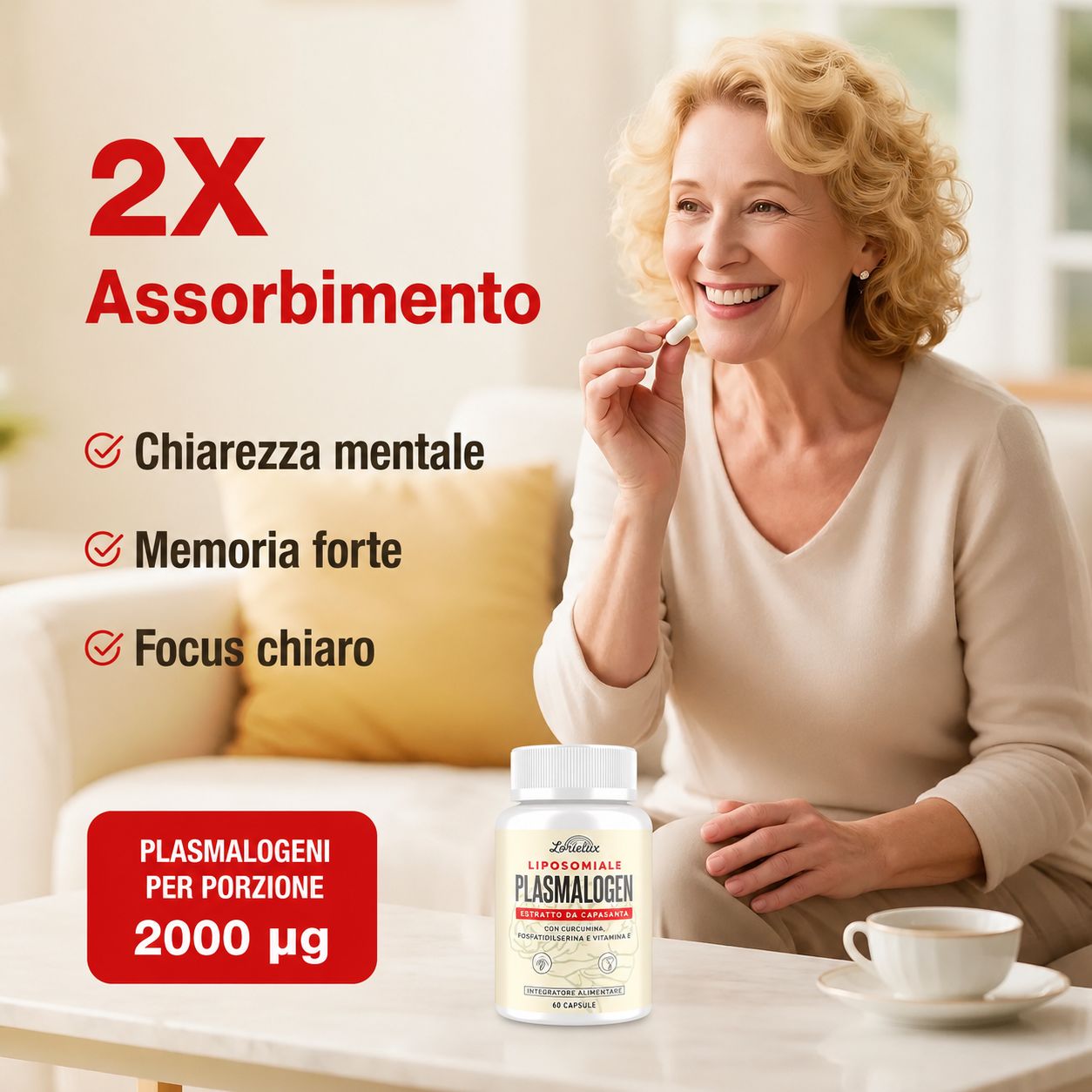 Capsule Nootropiche Liposomiali al Plasmalogeno Lorielux