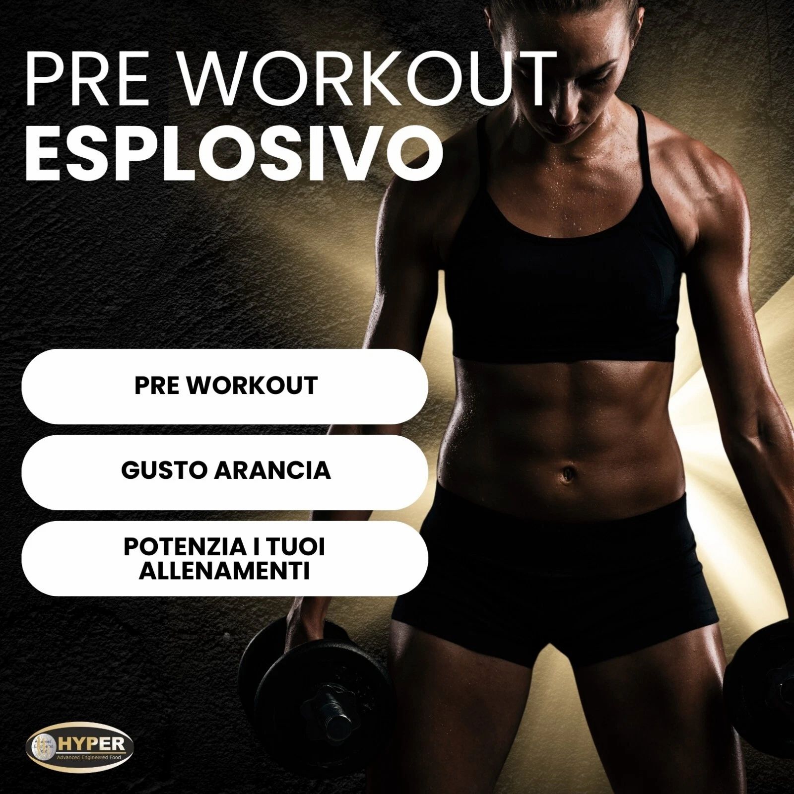 Power & Strength Pump Pre Workout Forza Energia Massa Muscolare Creatina Beta Alanina Caffeina
