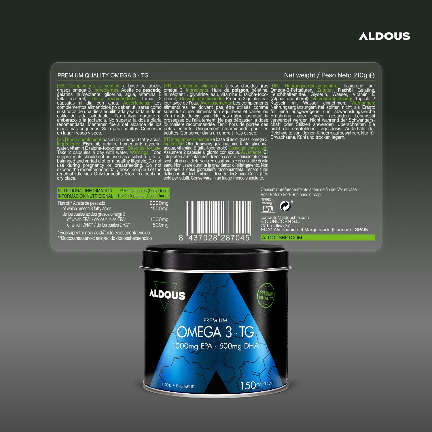 Aldous - Omega 3 Premium - Cuore, Cervello, Occhi