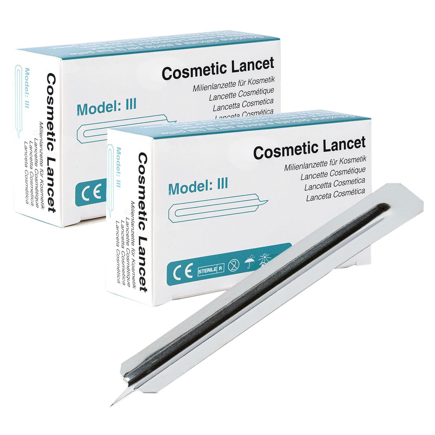 200 lancette per milia - Lancette sterili cosmetiche - Rimuovi brufoli