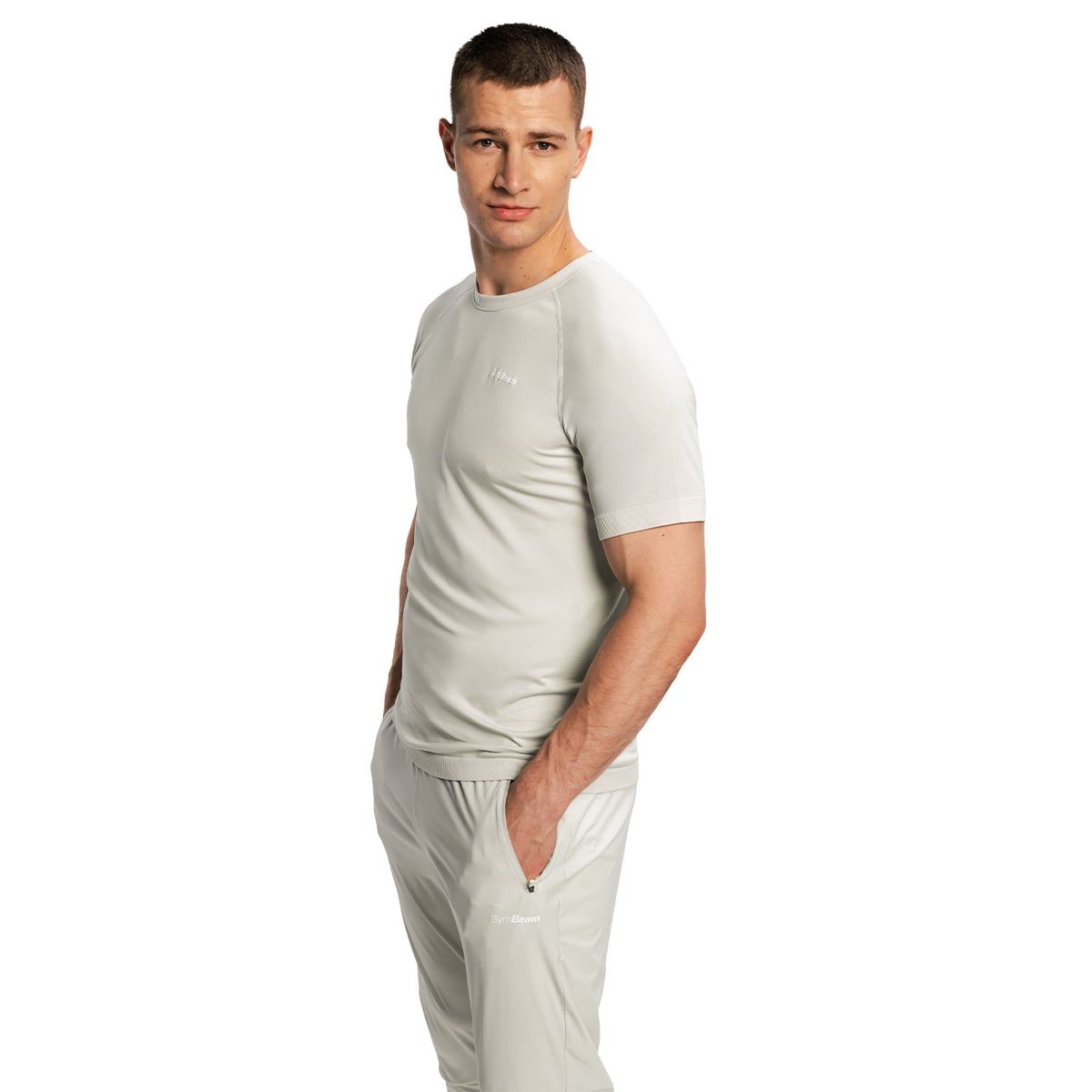 GymBeam T-shirt uomo Pulse X Running manica corta grigia
