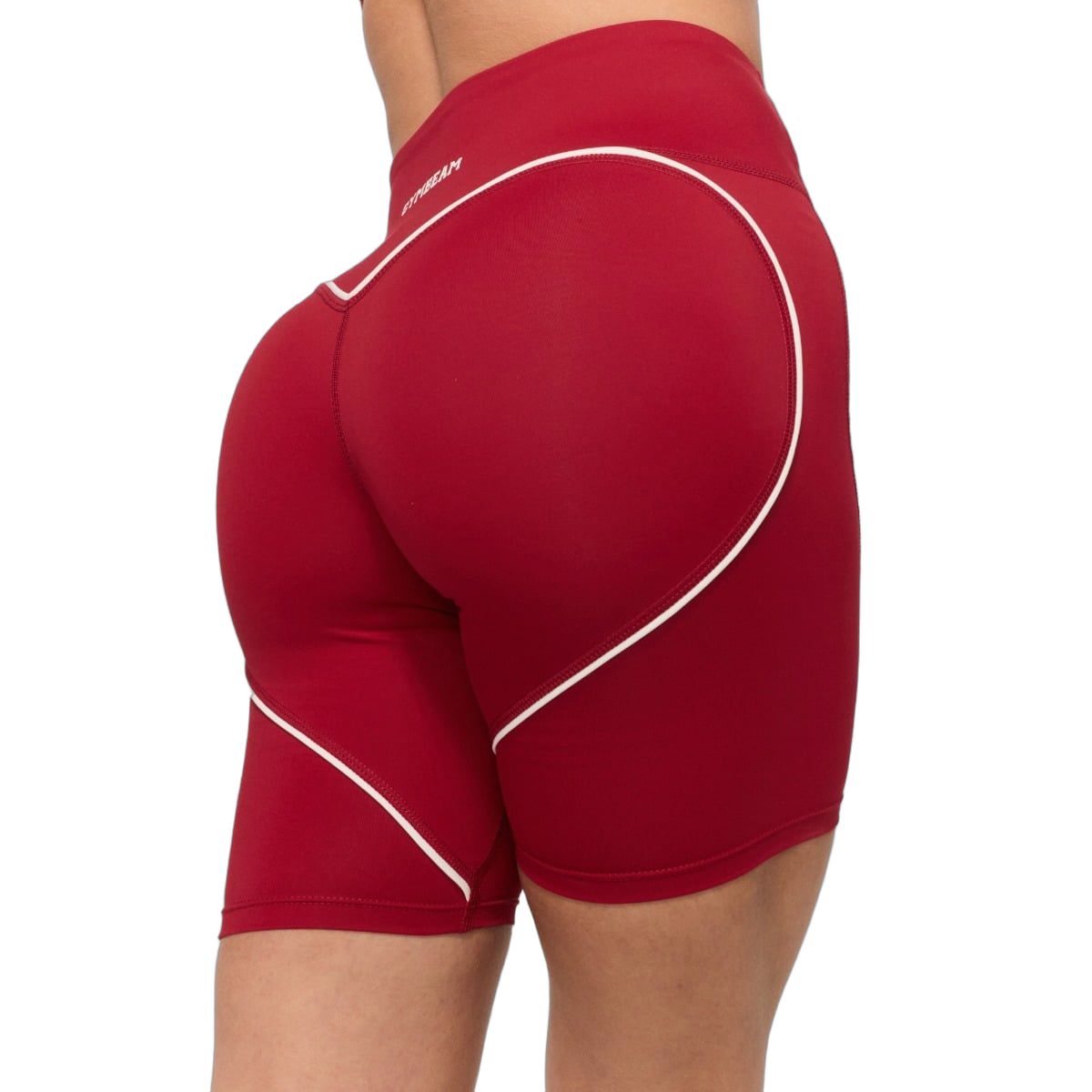GymBeam Pantaloncini donna slim a vita alta Varsity Red