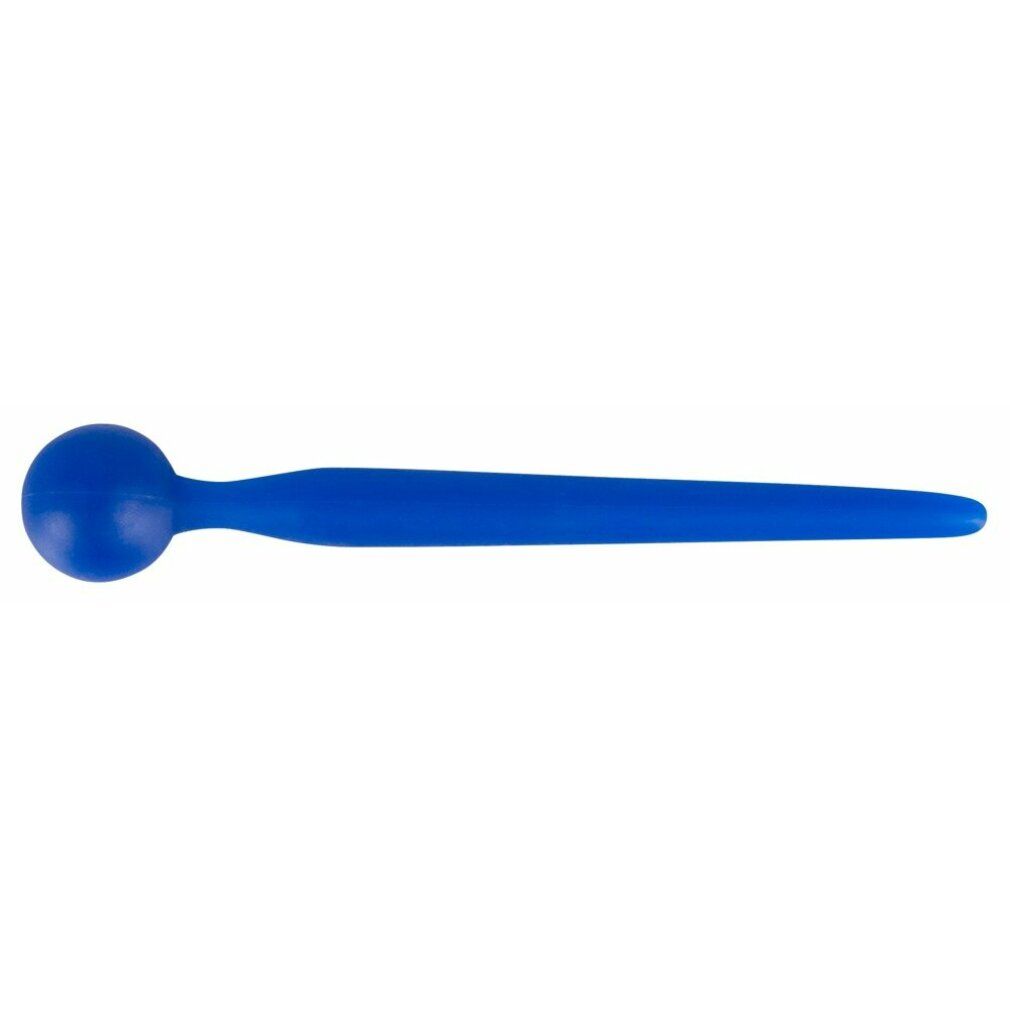 Tappo per pene blu. Composto da un gambo e una testa rotonda. In silicone.