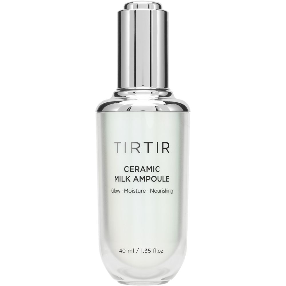 Fiala con tappo argentato. Scritta: TIRTIR Ceramic Milk Ampoule. Sotto: 40 ml / 1.35 fl.oz.