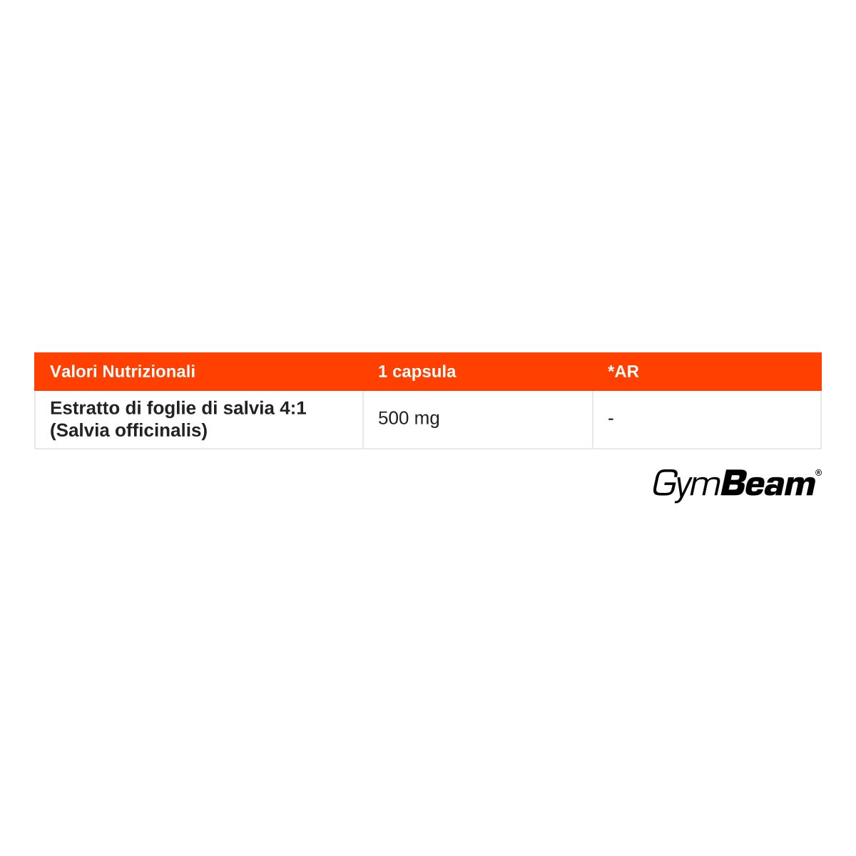 GymBeam Foglia di Salvia estratto vegetale 4:1 capsule
