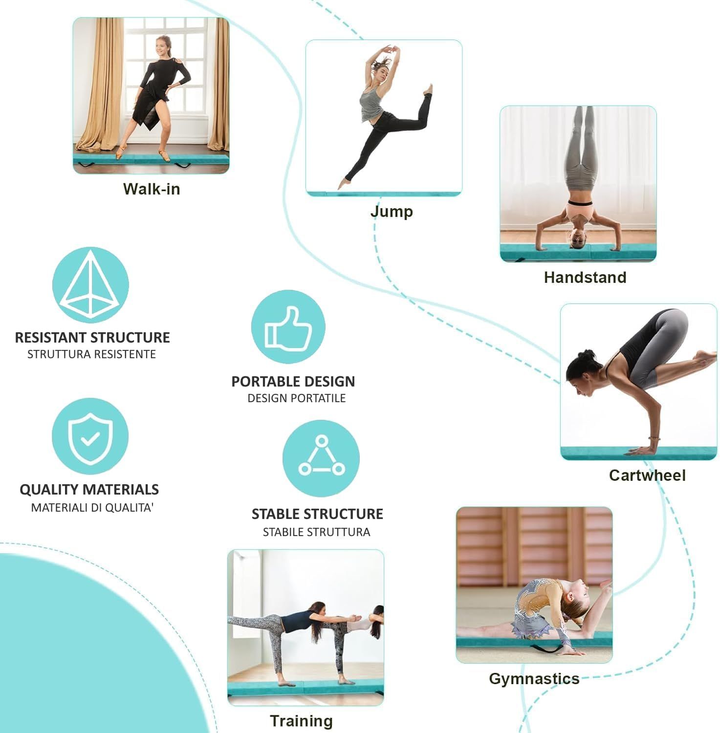Trave Ginnastica Artistica per Casa Trave di Equilibrio pieghevole