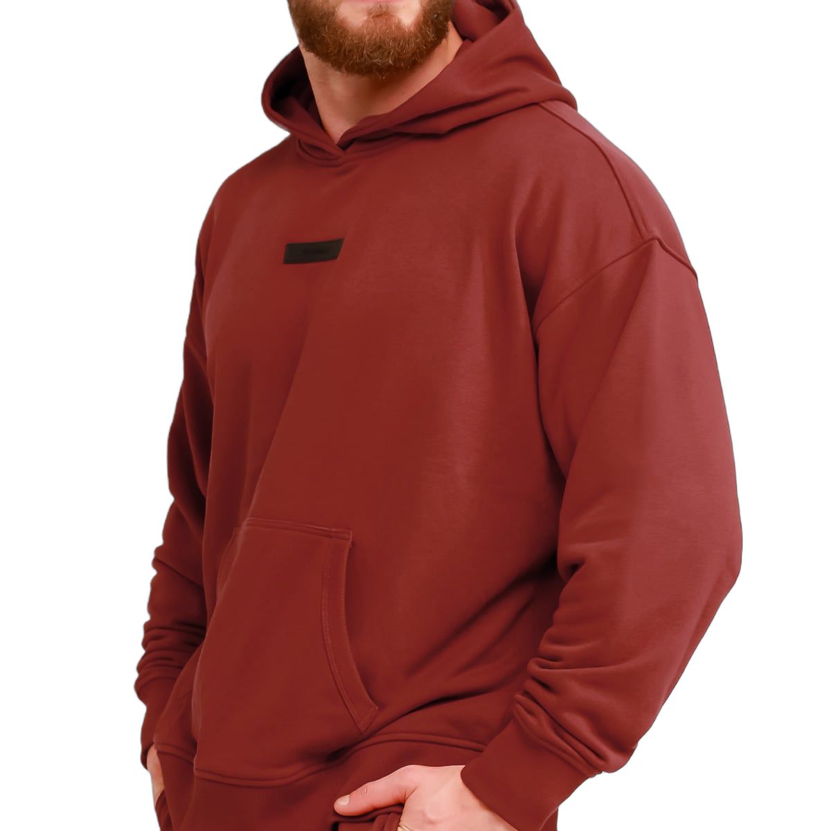 GymBeam Felpa uomo con cappuccio oversize Unstoppable Red