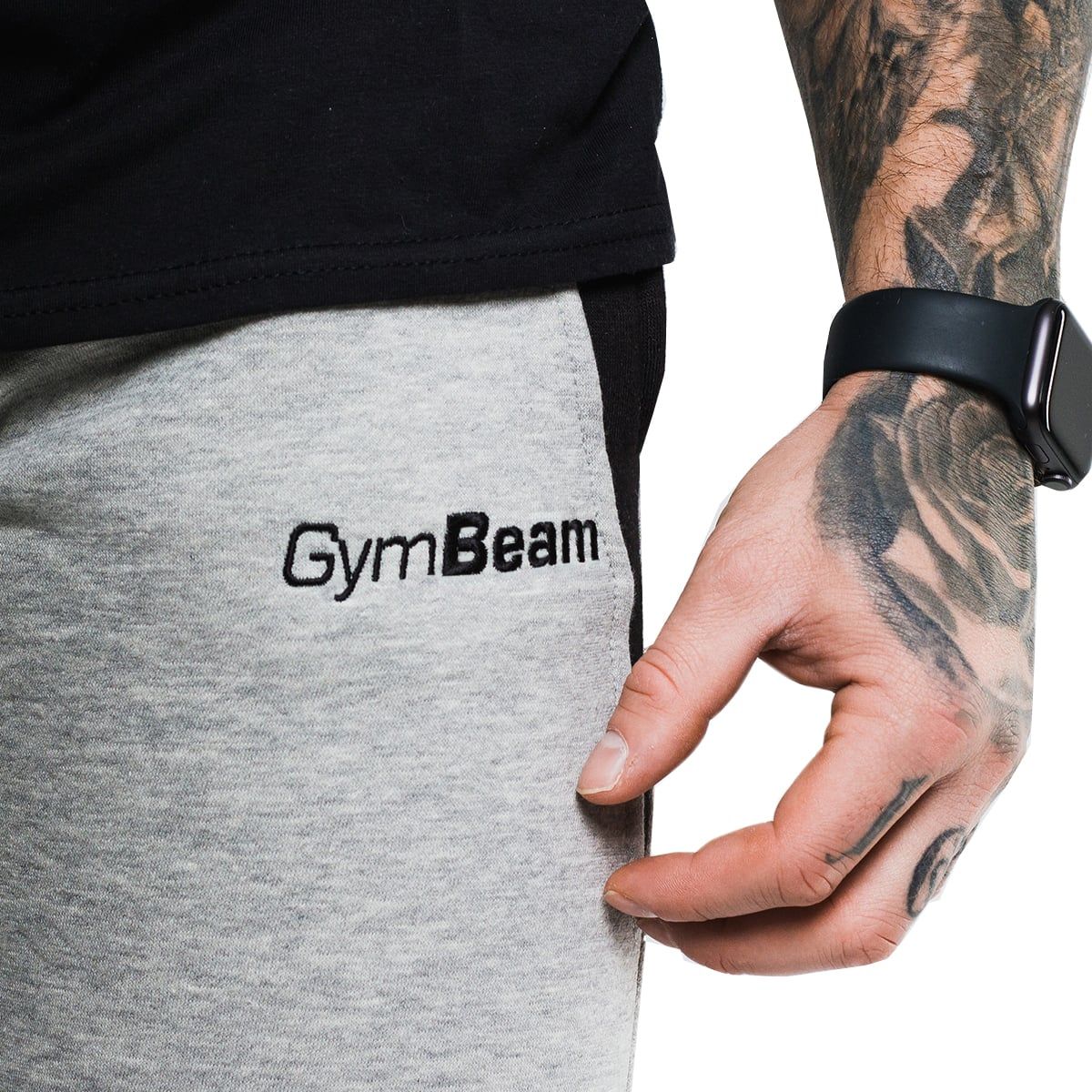 GymBeam Pantaloni uomo slimfit in cotone e poliestere grigi