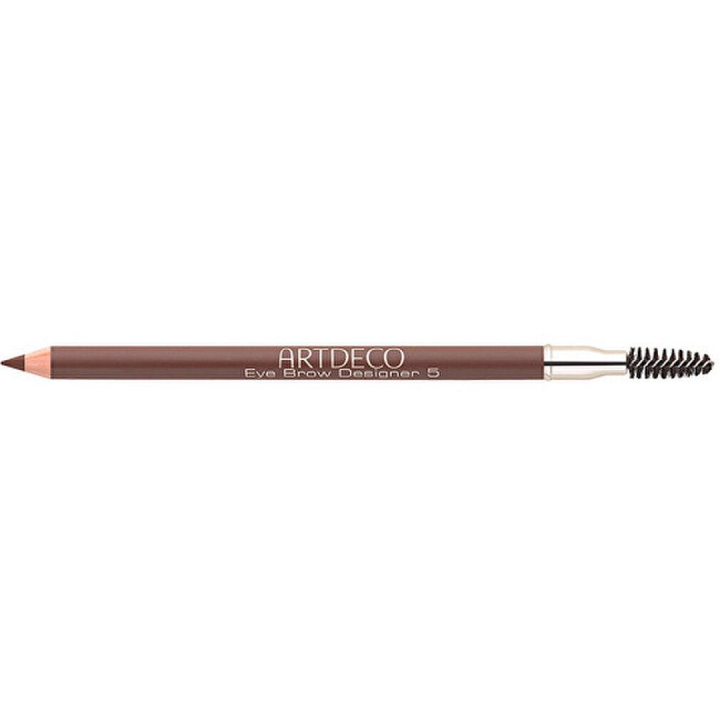 Matita per sopracciglia Artdeco Eye Brow Designer 5 marrone con spazzola. Scritta.