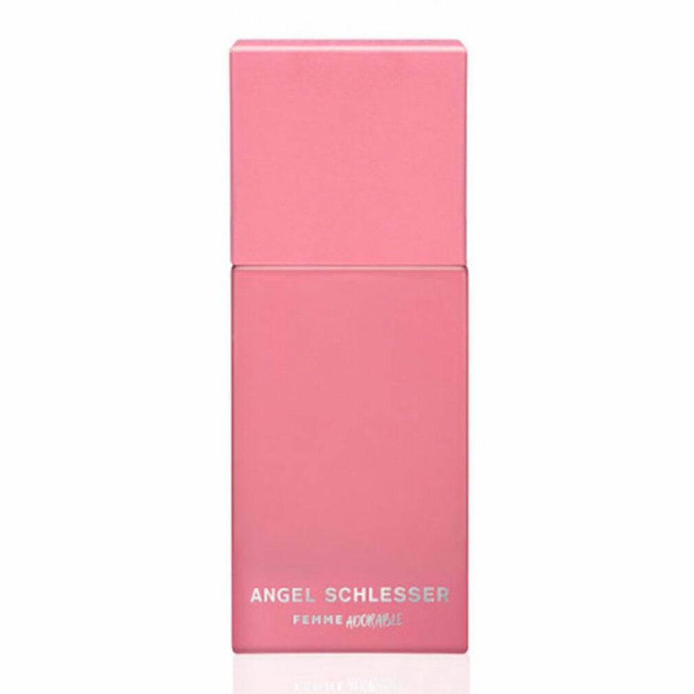 Flacone rosa. Scritta: Angel Schlesser Femme Adorable. Eau de Toilette.