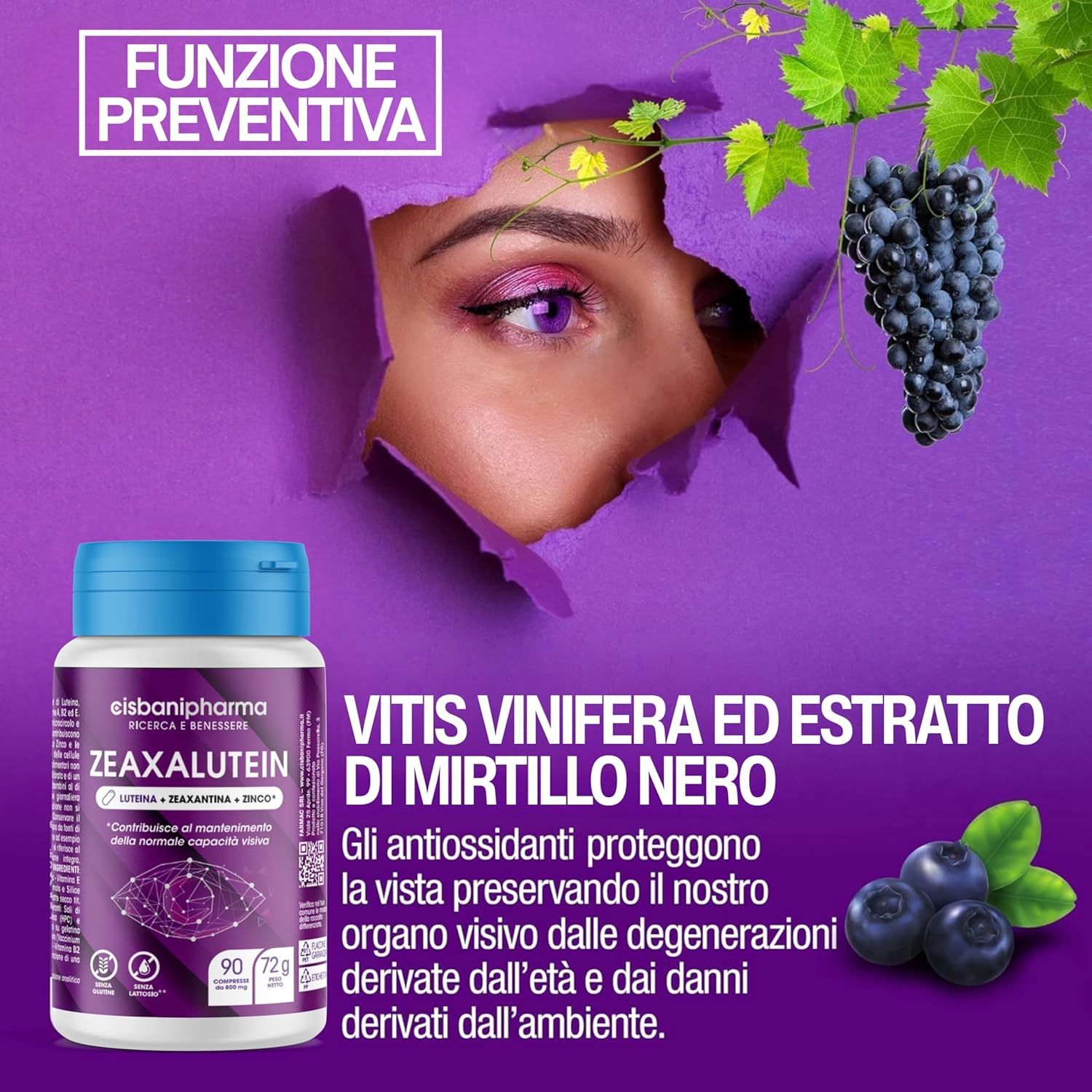 Cisbani Pharma Zeaxalutein - Integratore occhi a base di Luteina e Zeaxantina
