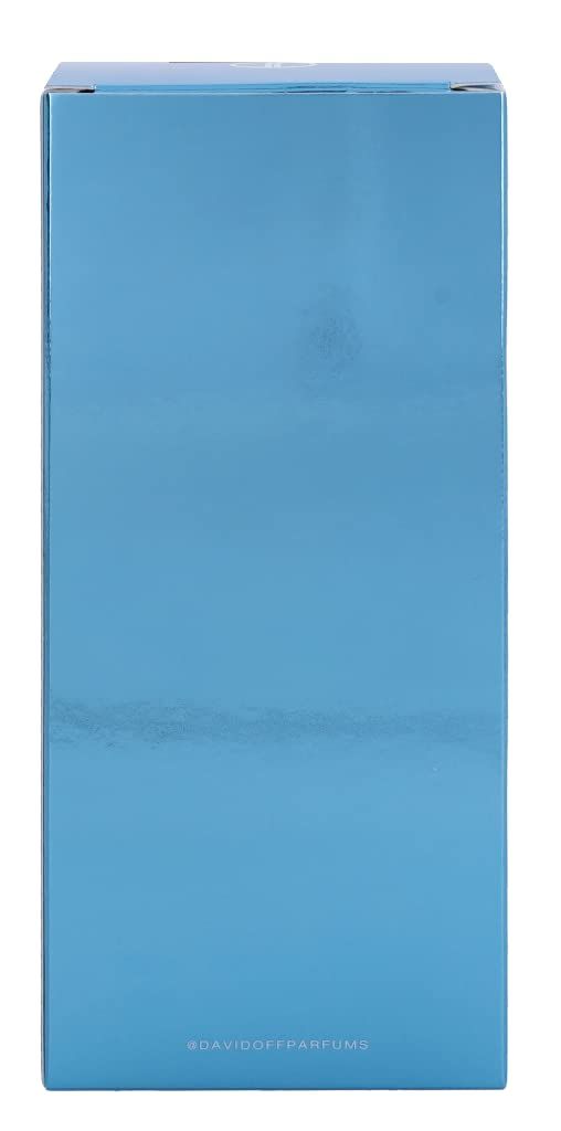 Scatola rettangolare azzurra. Scritta @DAVIDOFFPARFUMS.