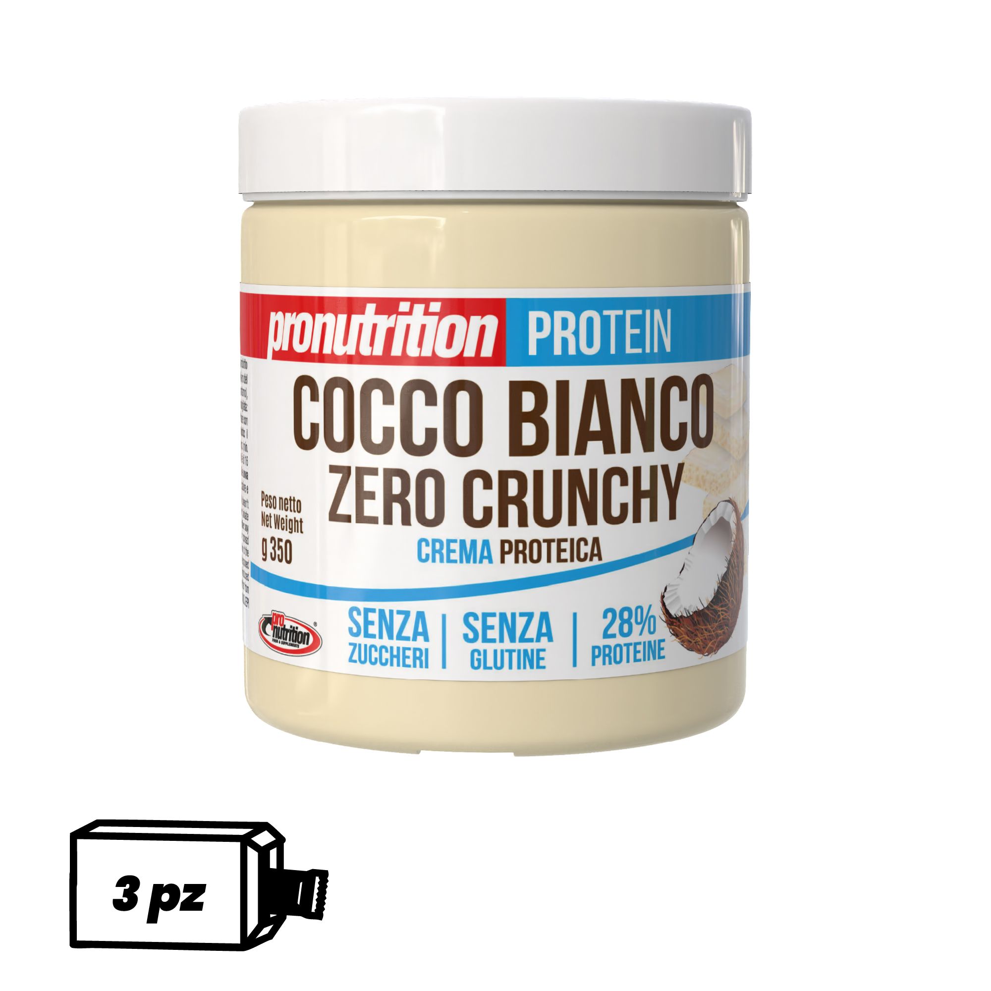 Pronutrition Crema proteica zero (3 x 350 gr, Biancococco Crunchy)