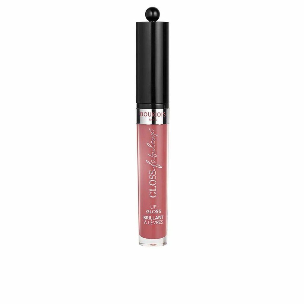 Bourjois Gloss Fabuleux Mauvie Star. Tubetto lucidalabbra rosa con tappo nero. Scritta Gloss Fabuleux.