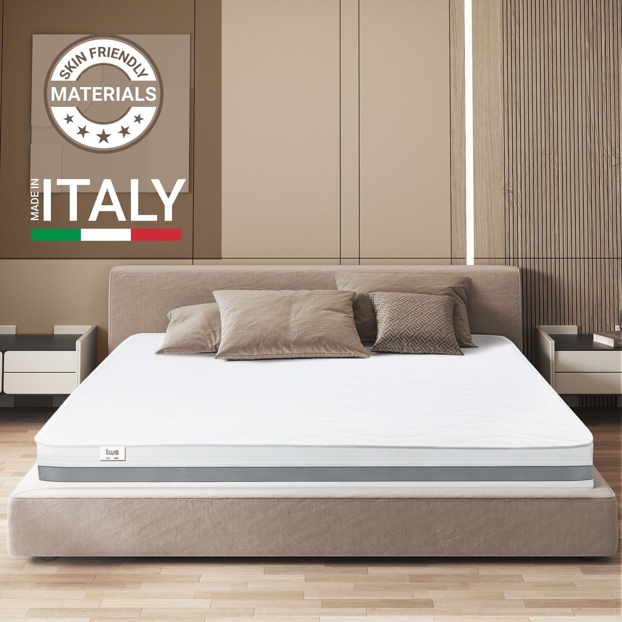 The White Stone Materasso a molle Insacchettate e Memory singolo 90x200 altezza 20 cm