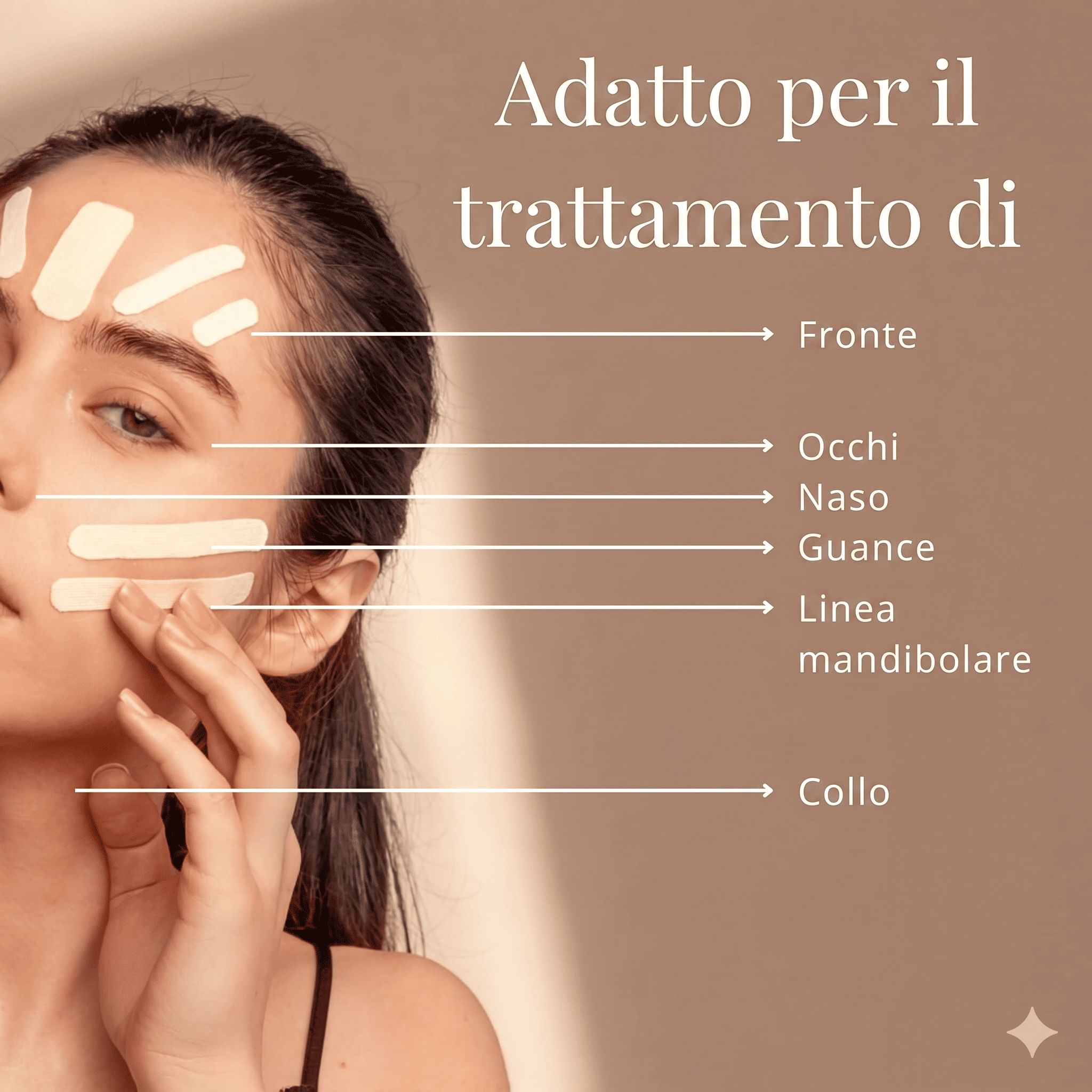 Confezione di Kinesiology Tape Cure Tape Beauty con viso di donna e informazioni sul prodotto.