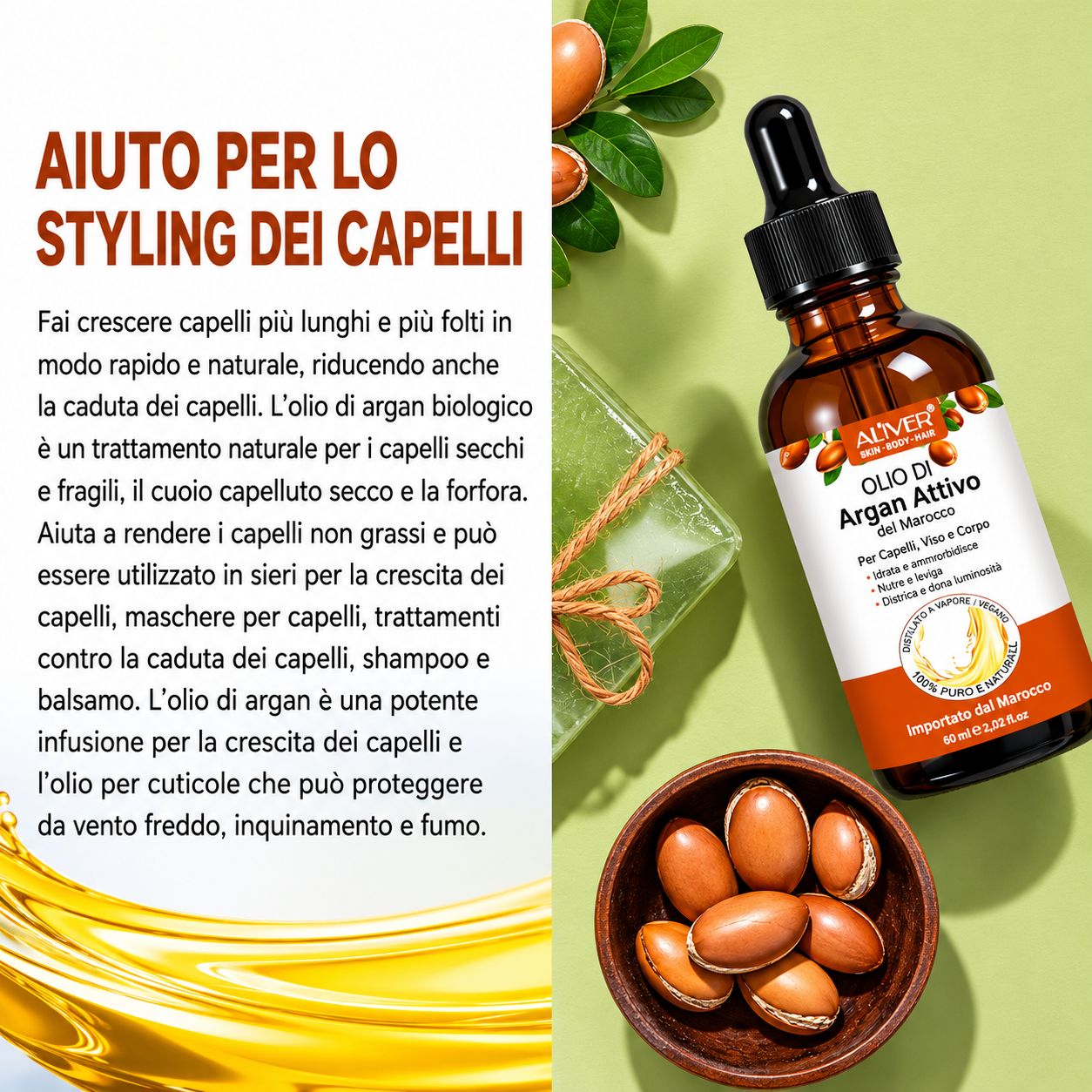 Zoxpm Olio di Argan per Capelli