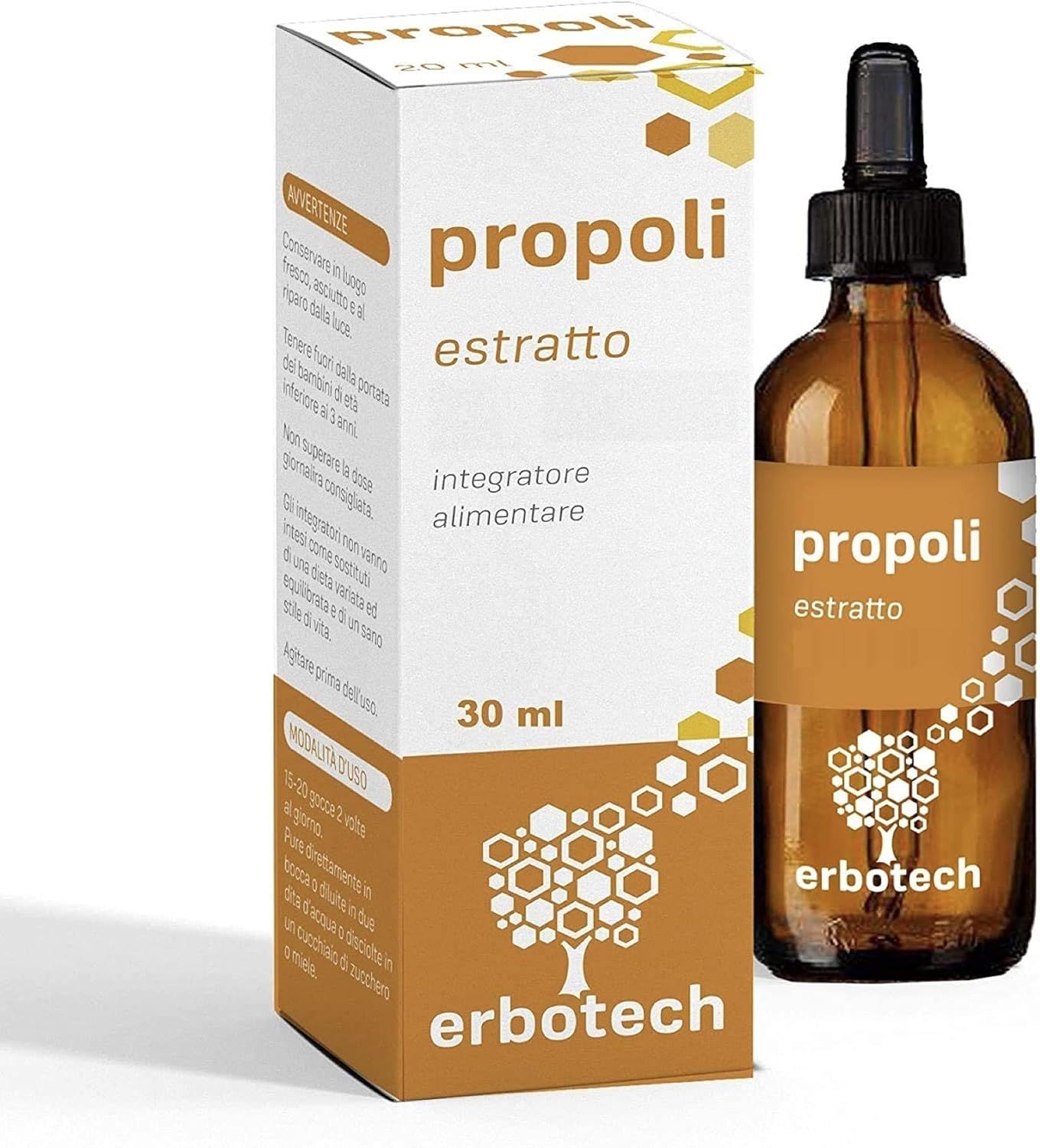 Erbotech Propoli  Estratto idroalcolico forte, Gocce