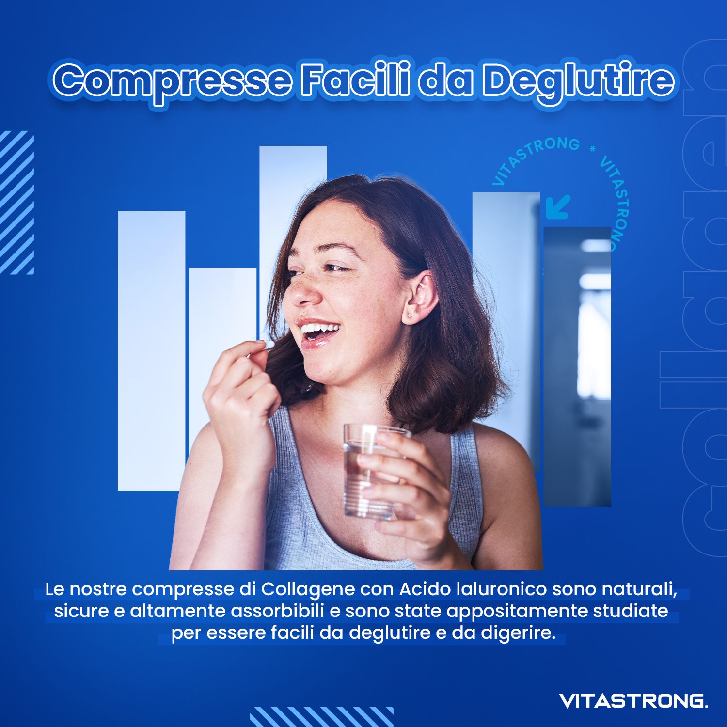 Vitastrong Magnesio 5-in-1 & Collagene + Acido Ialuronico – Pelle e benessere