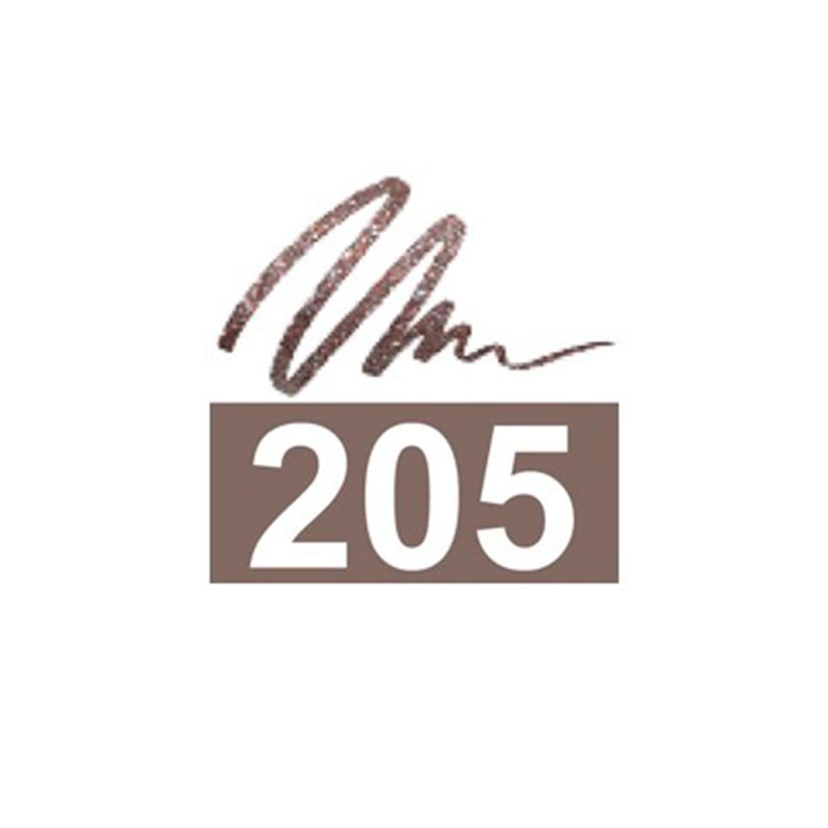 Tratto marrone. Rettangolo con numero 205. Tonalità Icy Taupe.