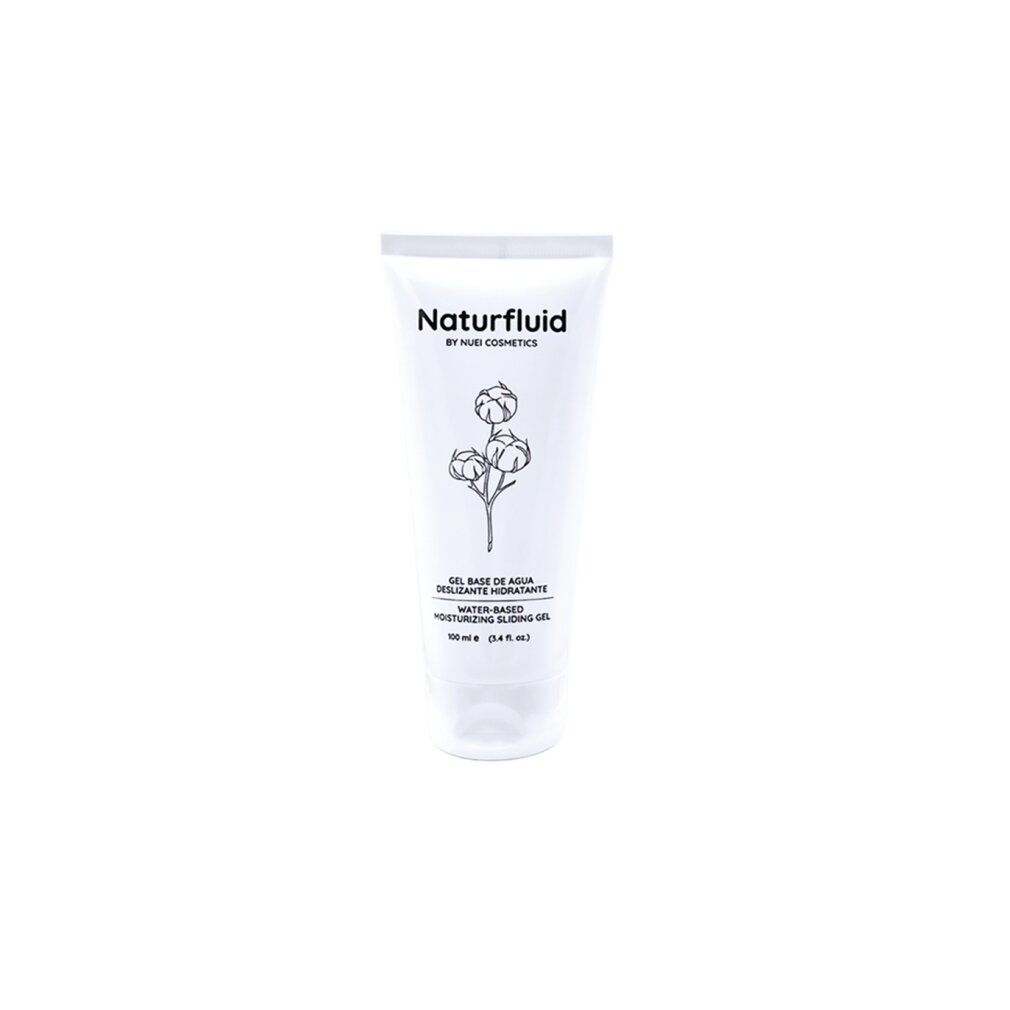 Tubo bianco di gel lubrificante Naturfluid a base d'acqua, 100 ml.