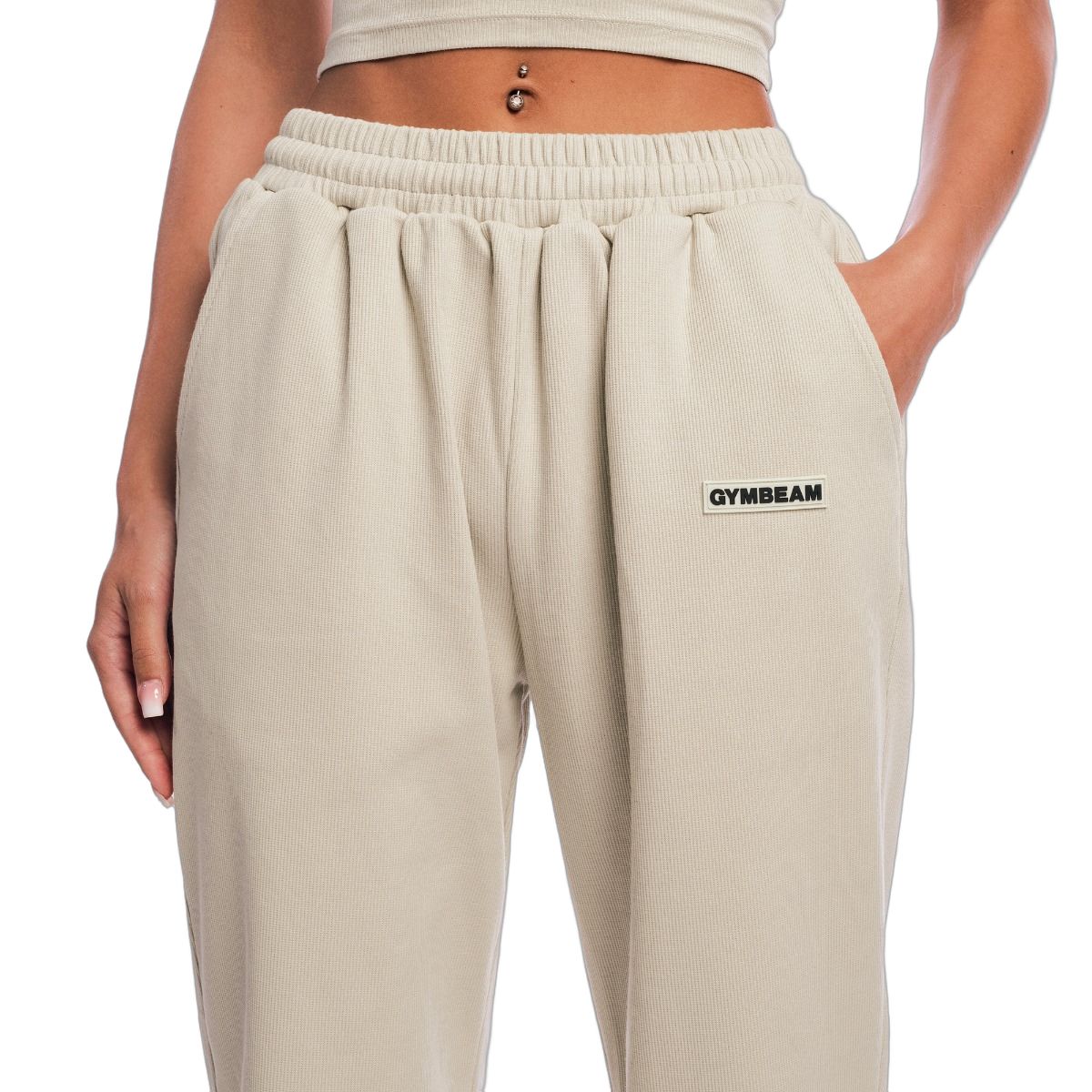 GymBeam Joggers donna Aura oversize a vita alta Grey
