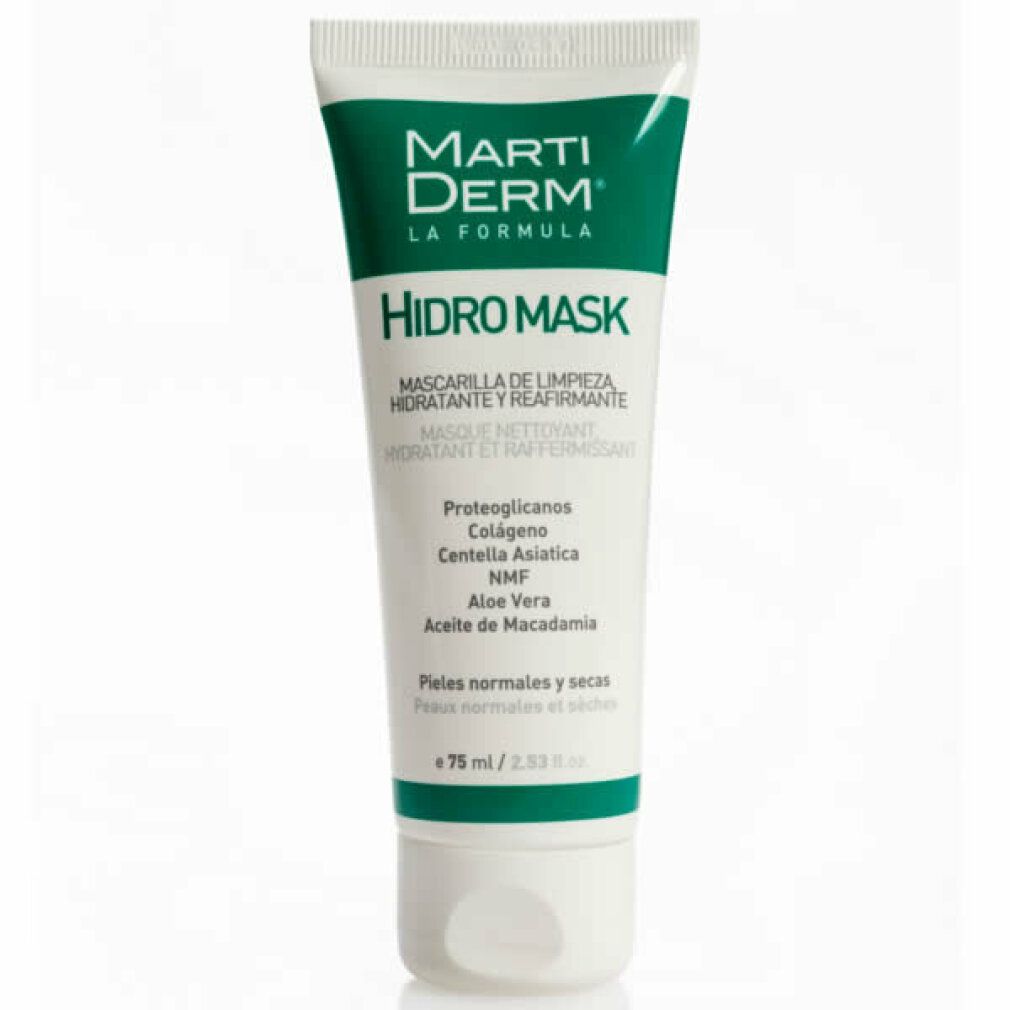 Tubo bianco con tappo verde e scritte. Contiene Hidro Mask, maschera detergente e rassodante. 75 ml.