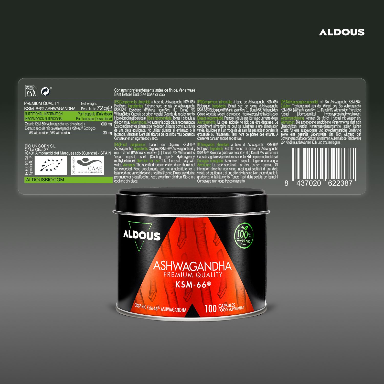 Aldous - Ashwagandha KSM-66 - Stress, Sonno, Energia
