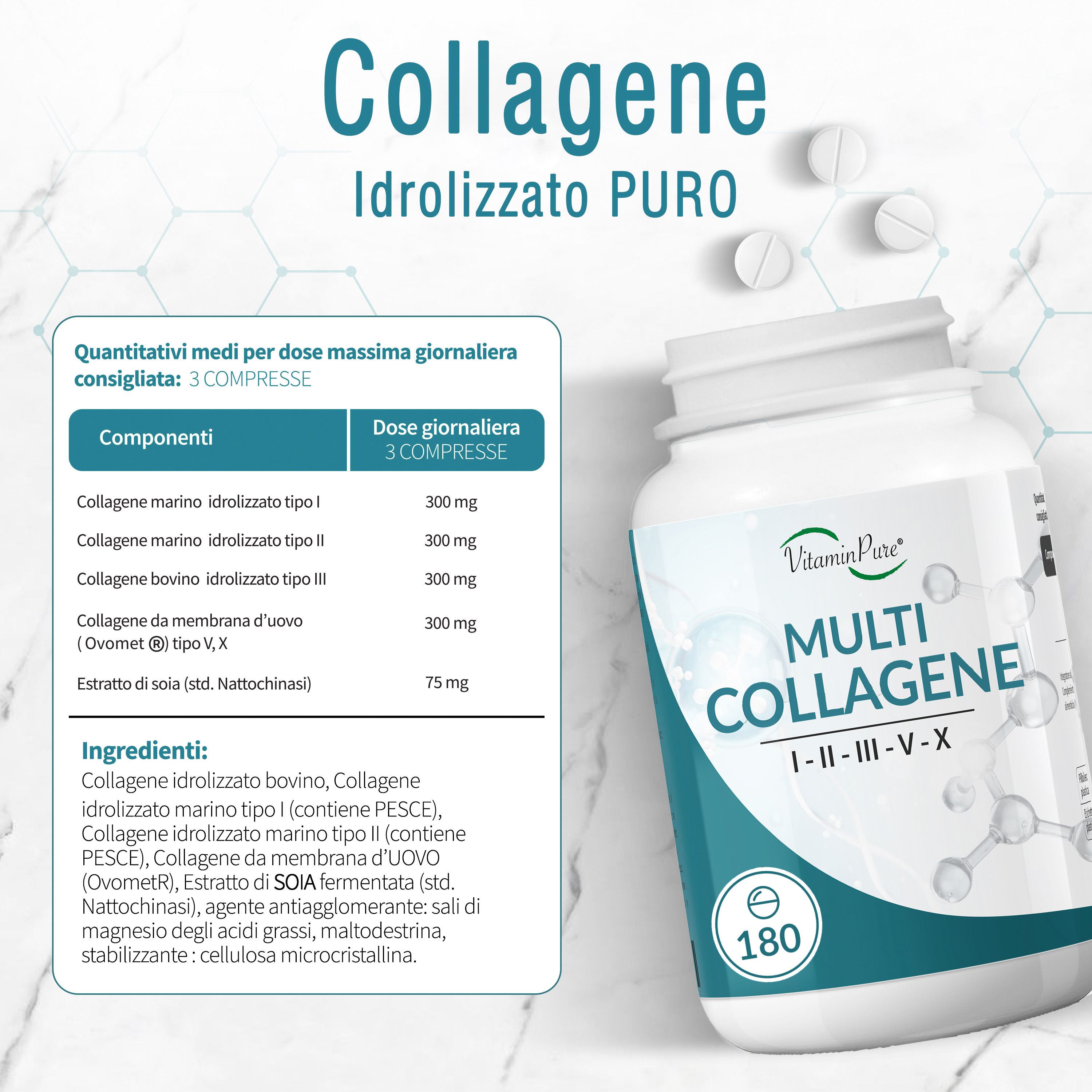 VitaminPure® Multi Collagene Idrolizzato PURO 100%