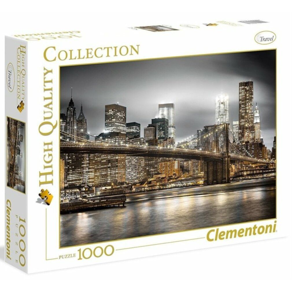 Scatola puzzle con skyline di New York. Marchio Clementoni. 1000 pezzi. Collezione di alta qualità.