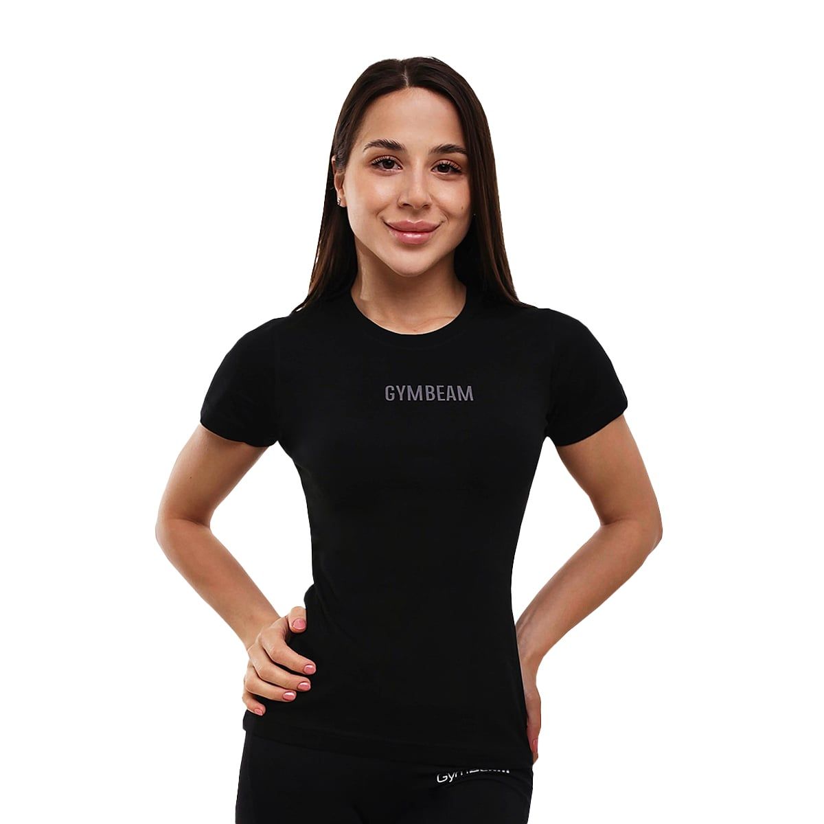 GymBeam T-shirt donna FIT slim in cotone nera