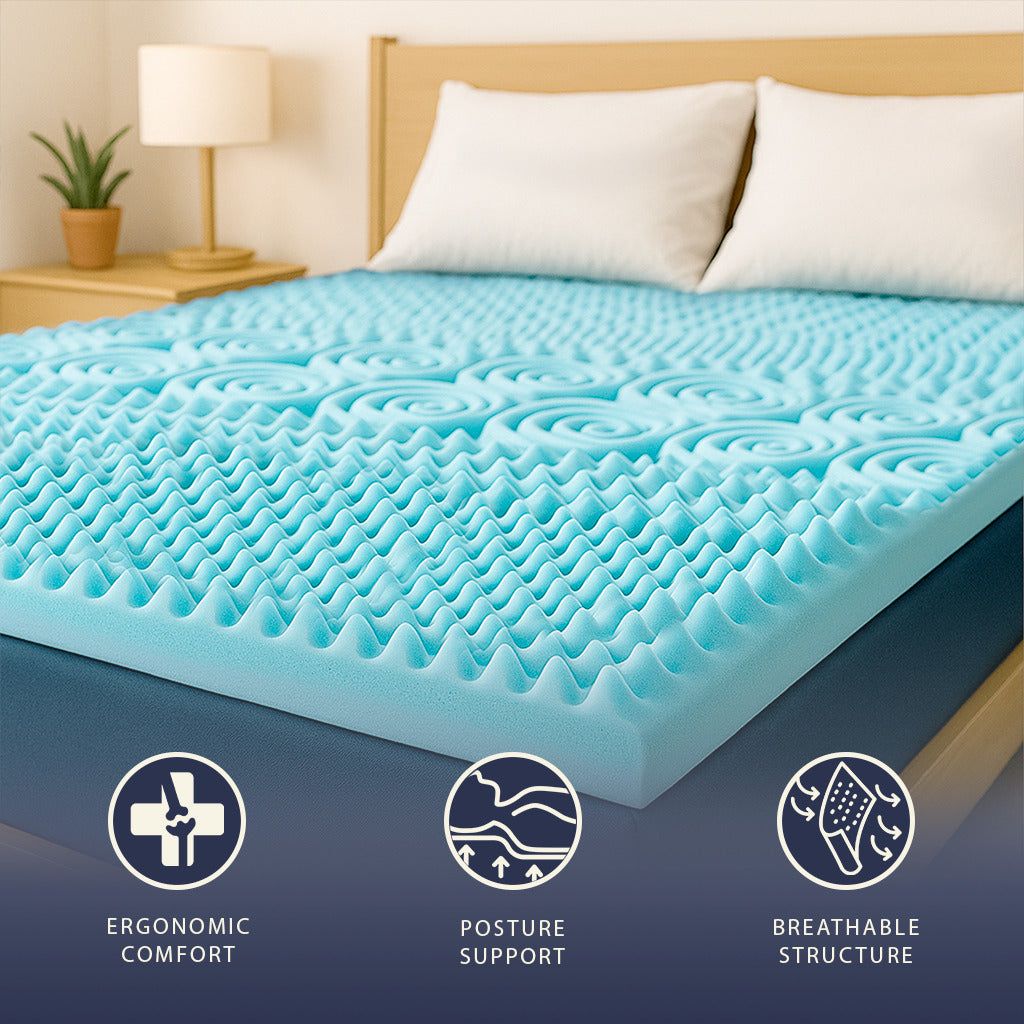 The White Stone Topper 120 x 190 in Memory Foam a 9 Zone Differenziate | Alto 5 cm