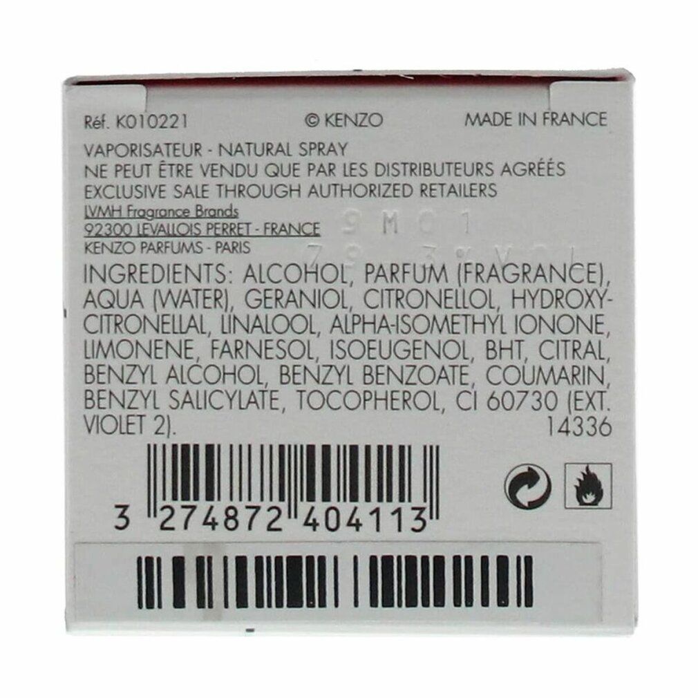 Retro della confezione. Testo con ingredienti, informazioni sul produttore e codice a barre.