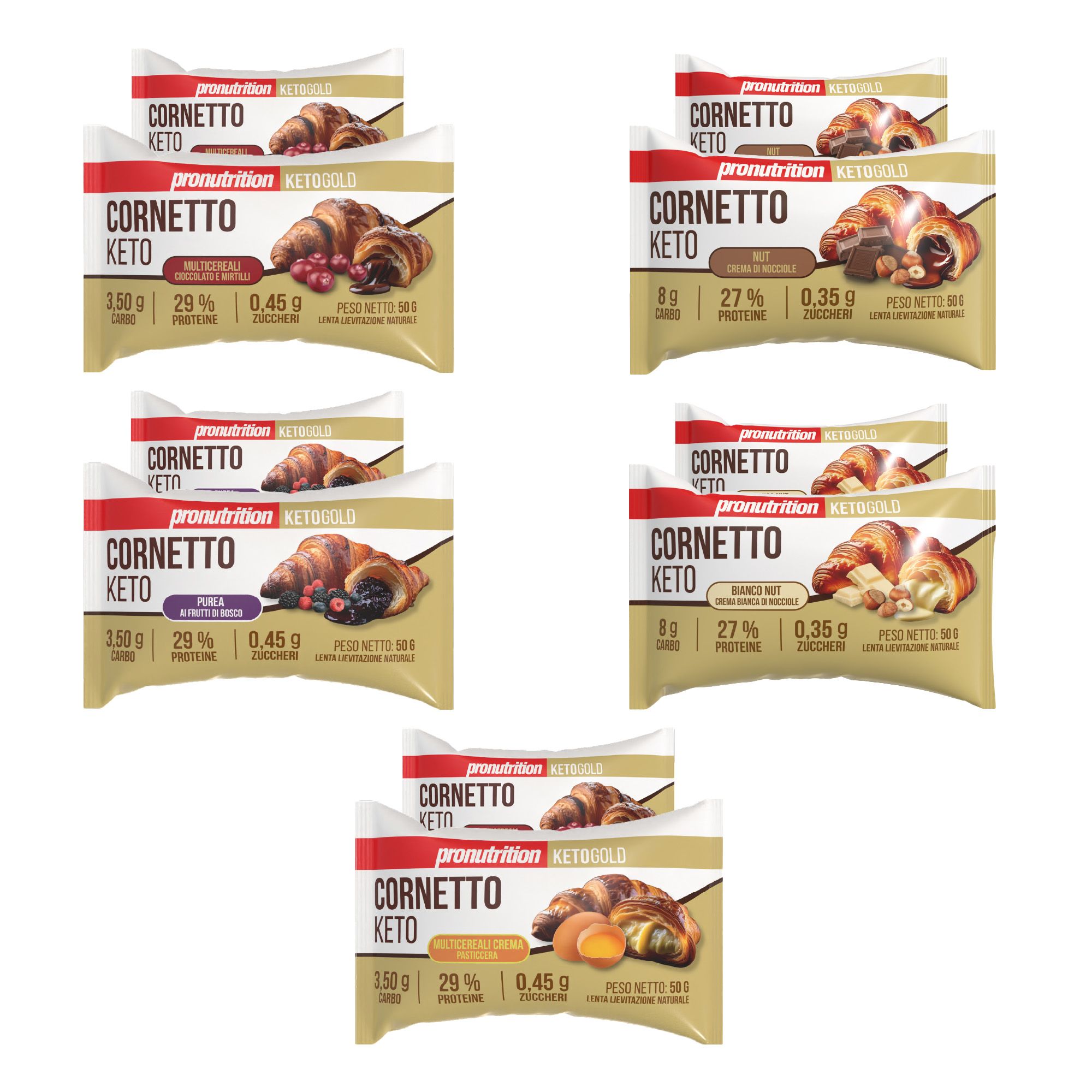 Pronutrition Cornetto Keto Brioche sfogliata - 10x50g - Senza zuccheri aggiunti