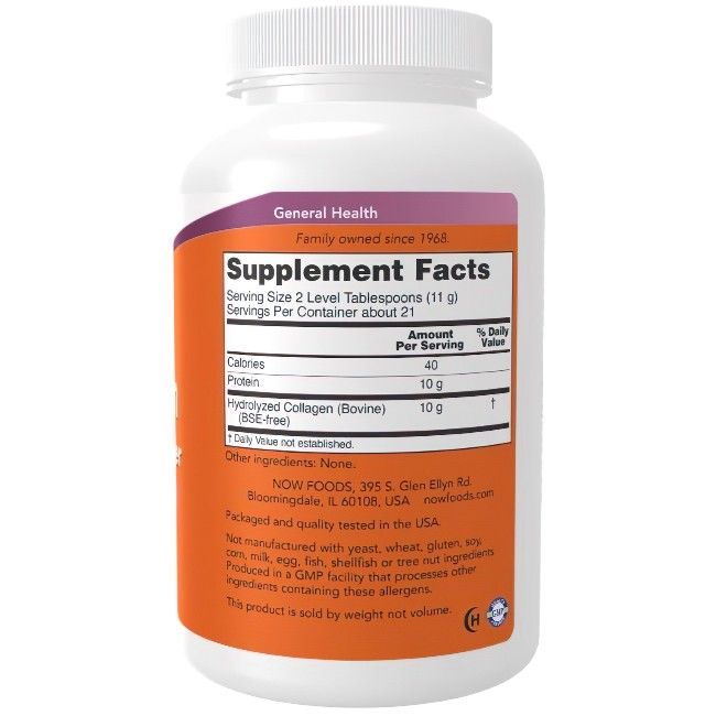 Contenitore bianco di integratore alimentare con etichetta. Contiene informazioni sugli ingredienti e valori nutrizionali. Etichetta arancione.