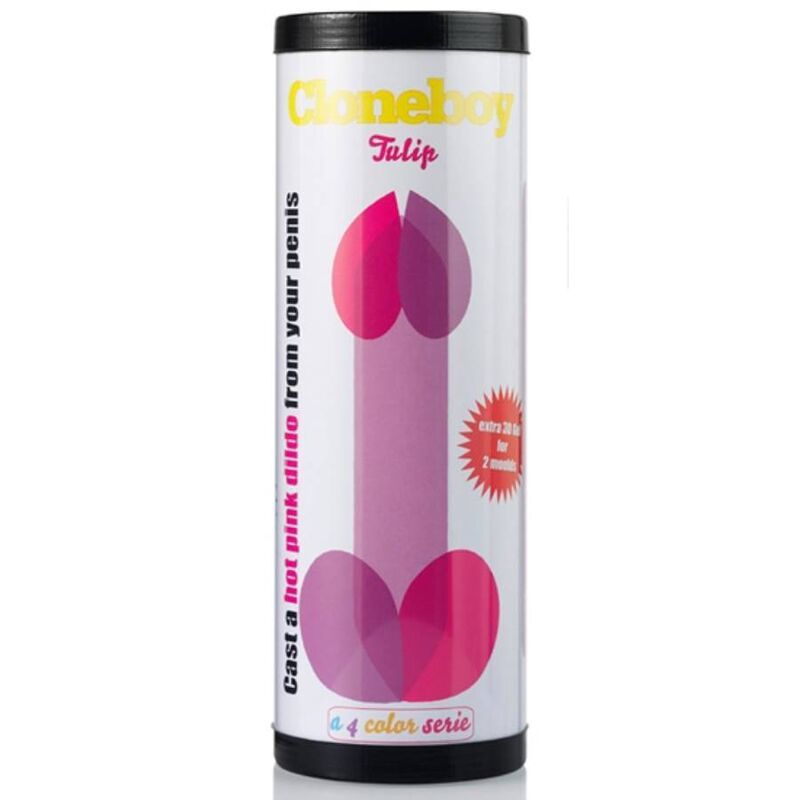 Confezione per un dildo rosa, marca Cloneboy, modello Tulip.