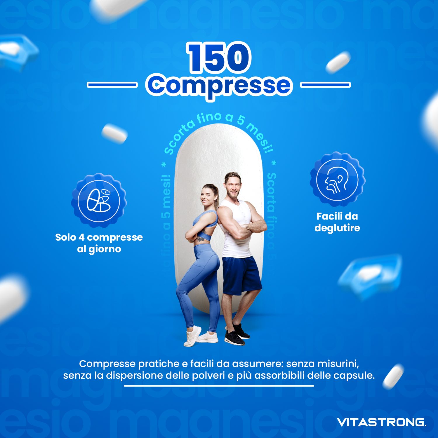 Vitastrong Multivitaminico & Magnesio 5-in-1 – energia e assorbimento ottimale