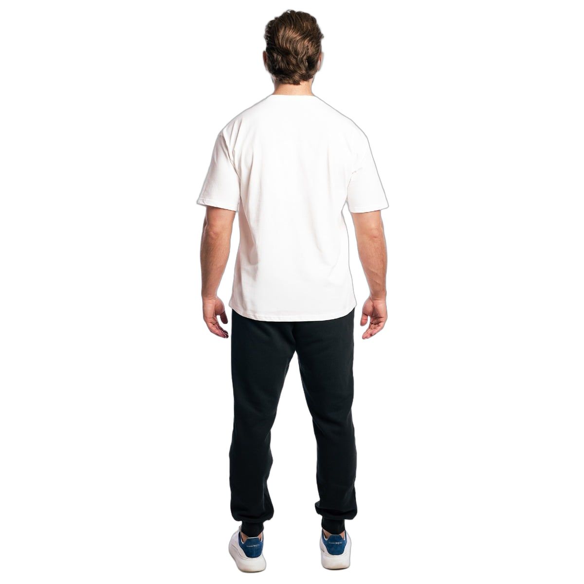 GymBeam T-shirt uomo oversize in cotone a manica corta Gym Therapy White