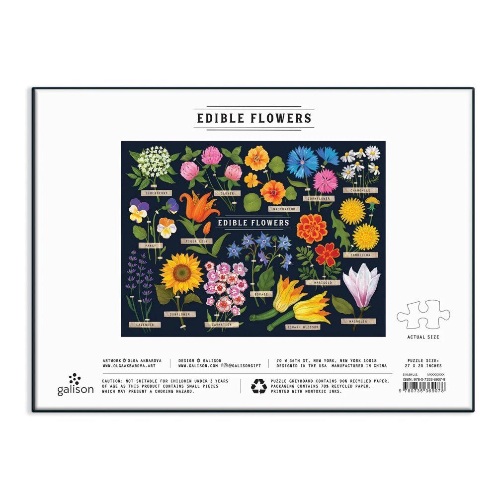 galison Puzzle Fiori commestibili 1000 pezzi