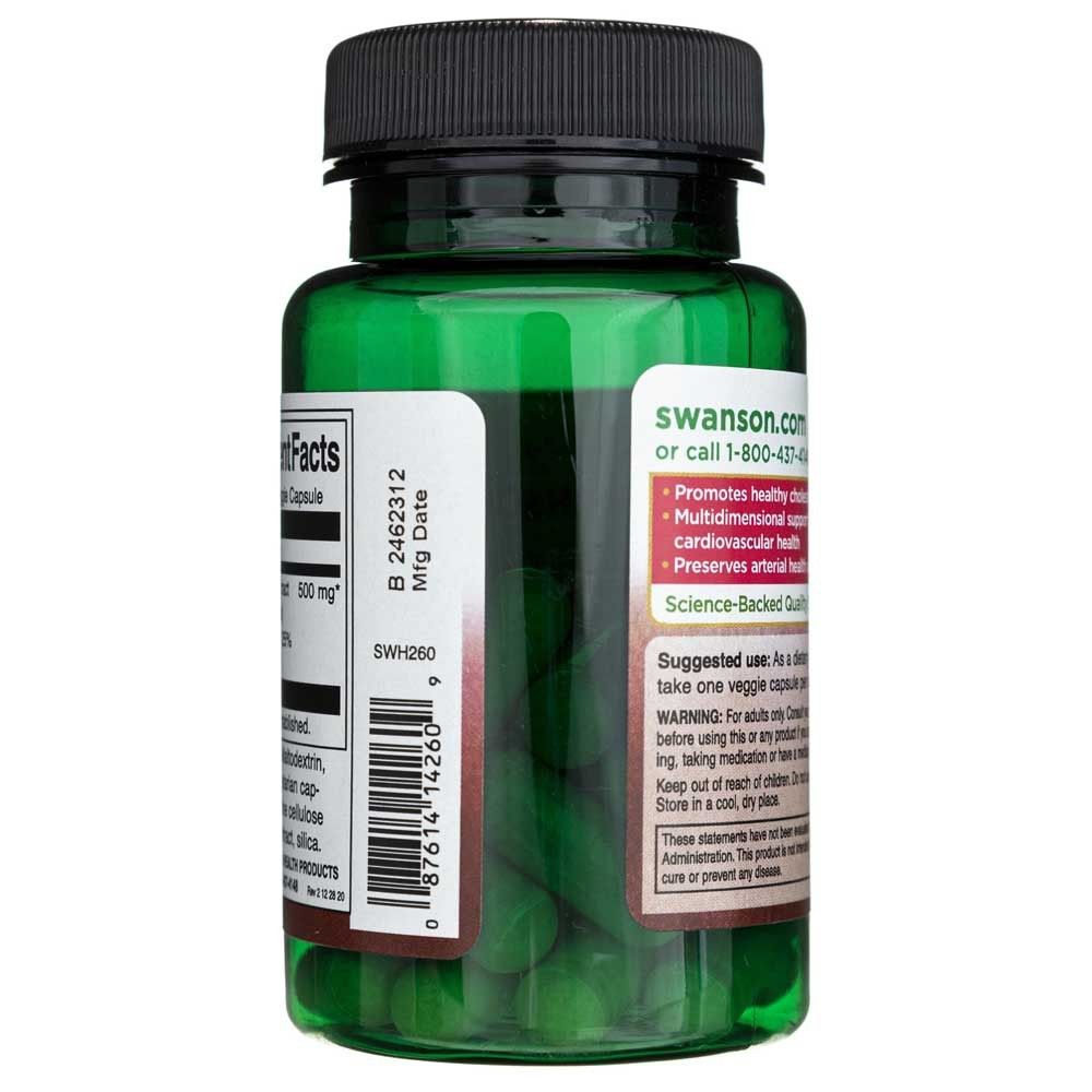 Flacone verde con capsule ed etichette contenenti informazioni nutrizionali e istruzioni per l'uso.