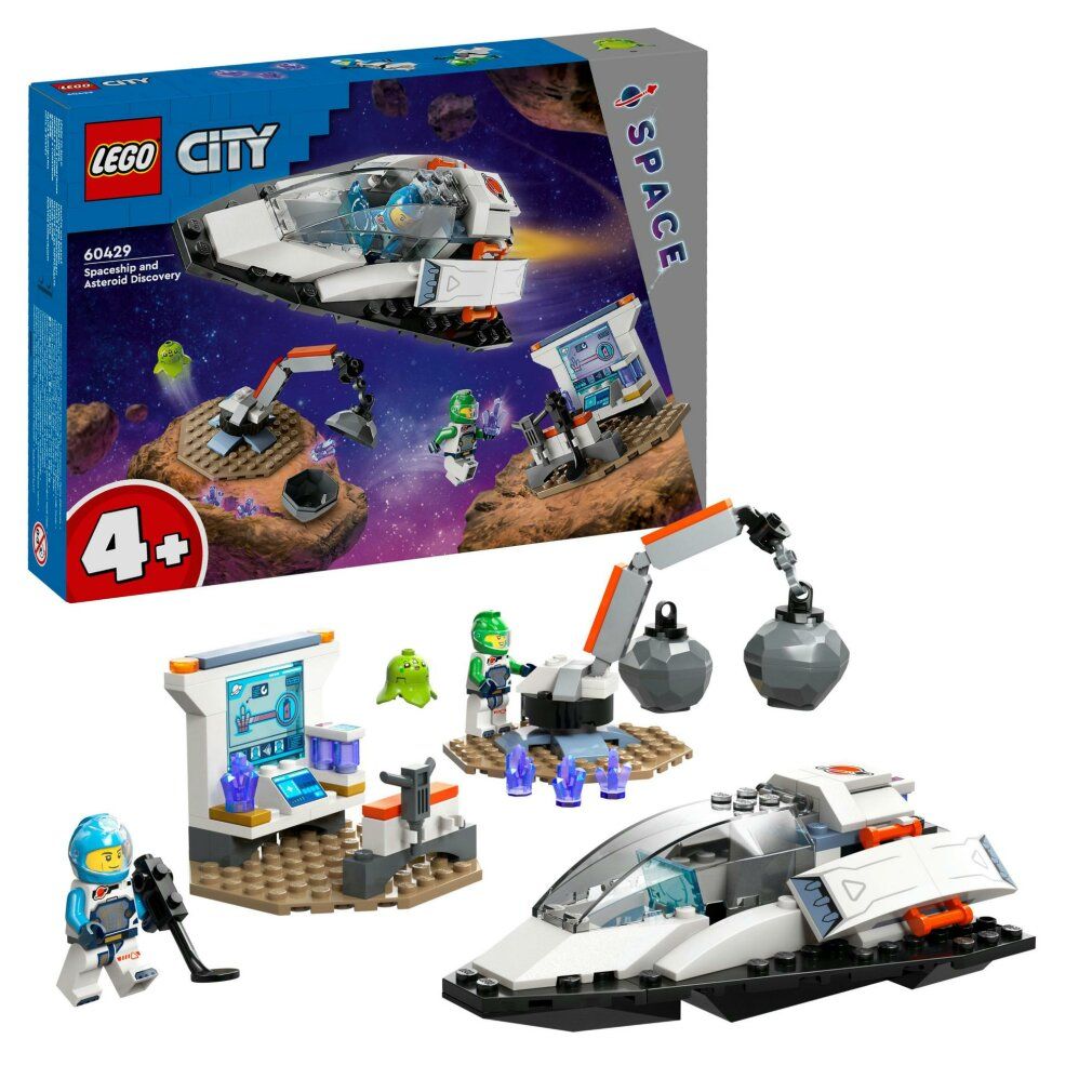 Set LEGO City. Astronave, robot, personaggi e accessori. Confezione con illustrazione dell'astronave. 4+.