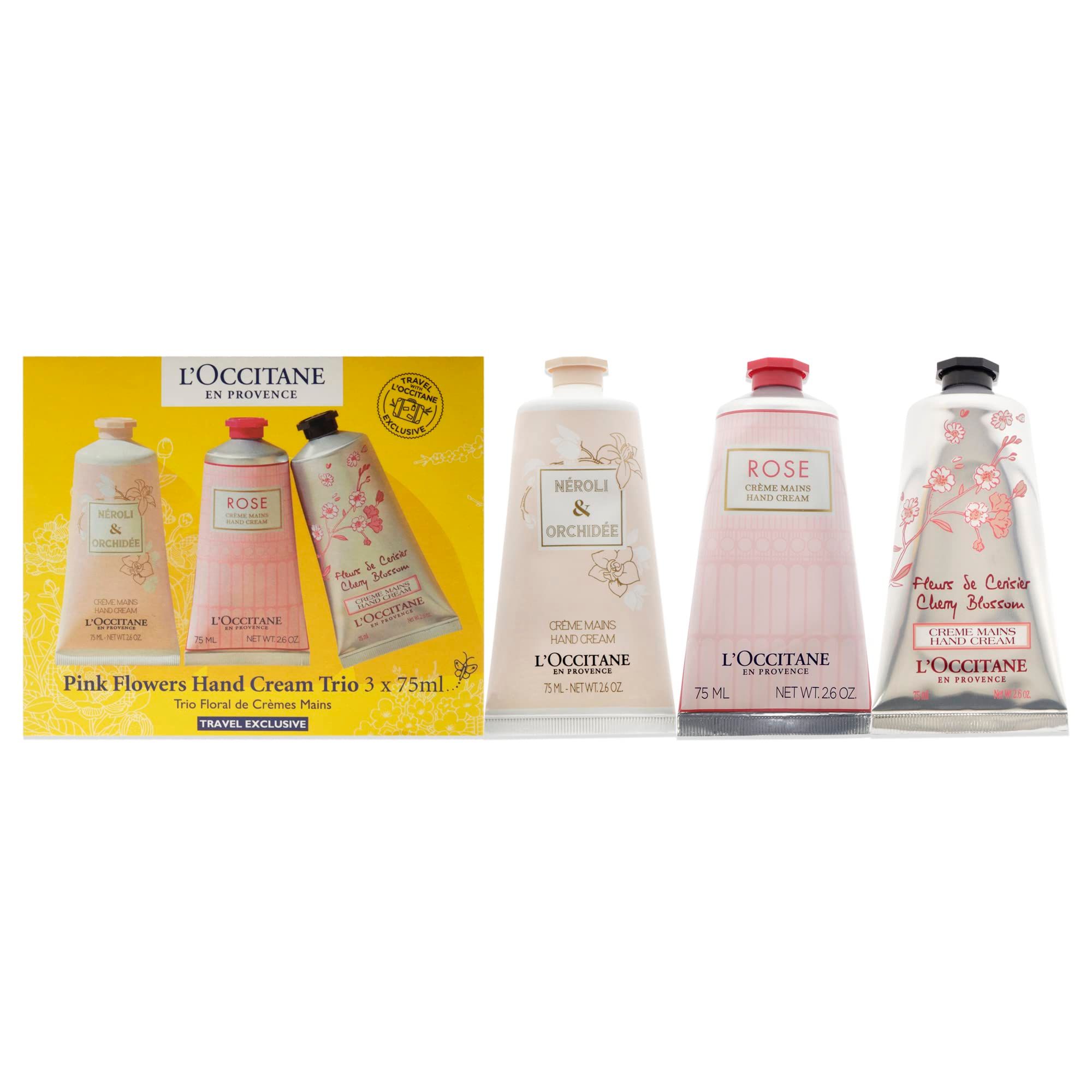 L'Occitane Trio Crema Mani Fiori Rosa 3 x 2.6 oz (Neroli, Rosa, Ciliegio)