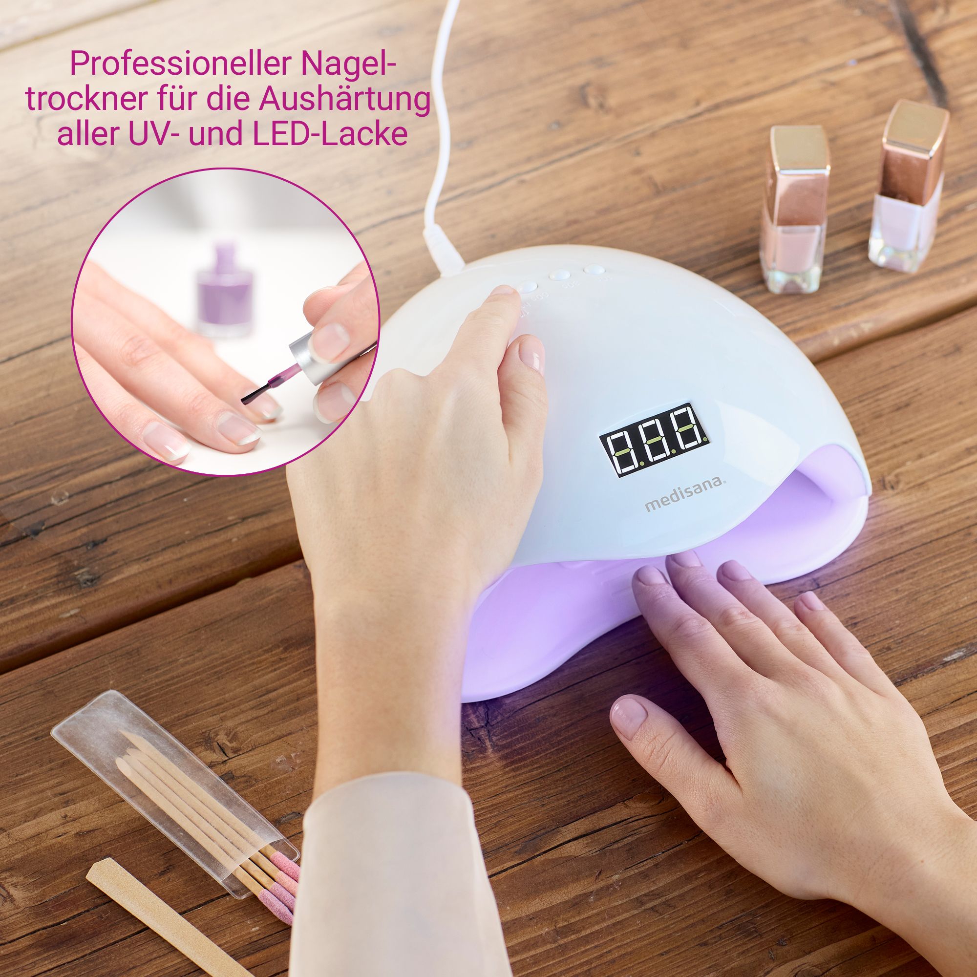 medisana ND 880 polimerizzatore UV per unghie - Asciugatore per smalti acrilici, UV e gel LED